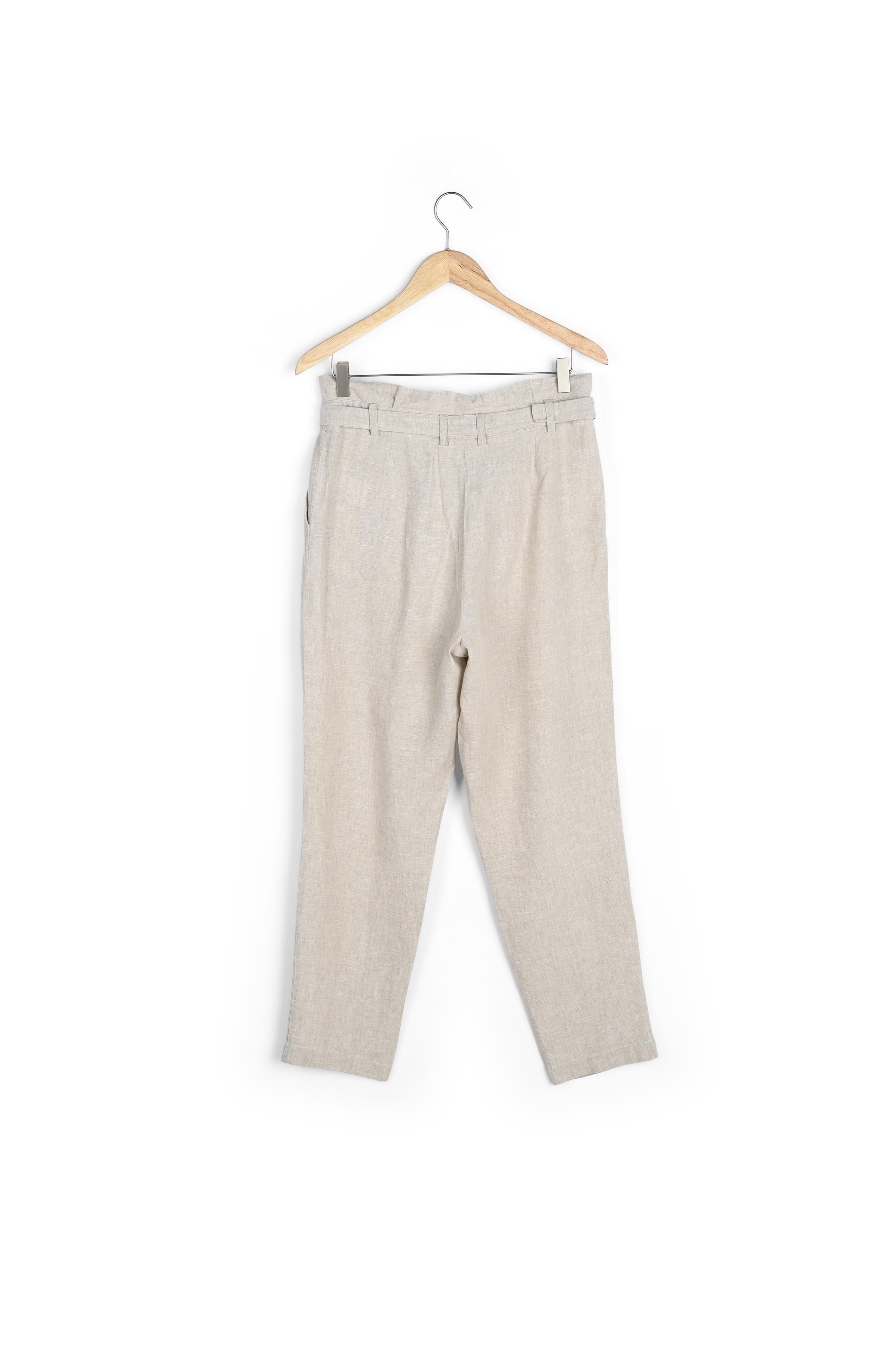 Pantalon chino en lin responsable beige Sirene Maison 123 seconde main photo 4