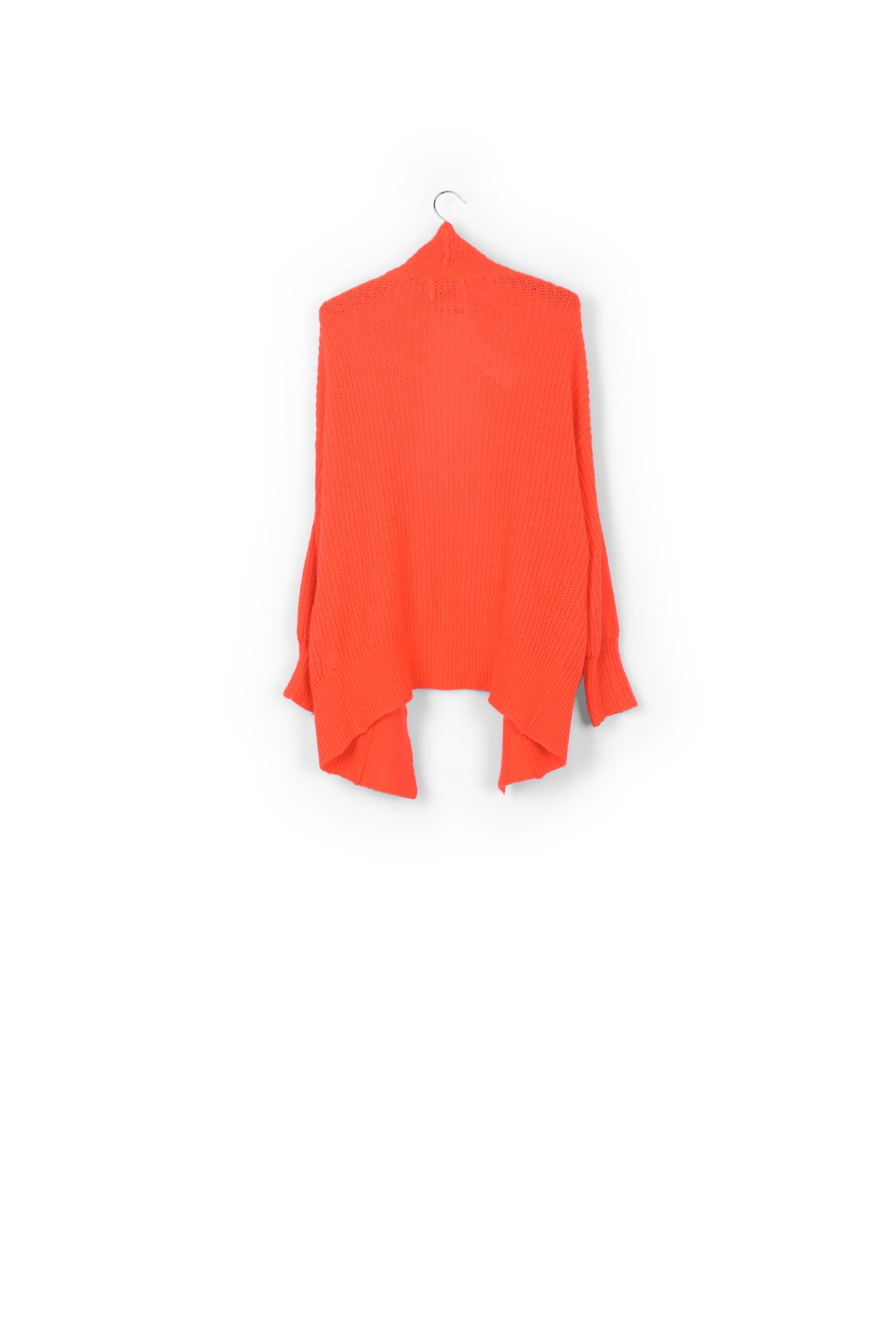 Cardigan orange à  col replié RE—SSENTIEL seconde main photo 2