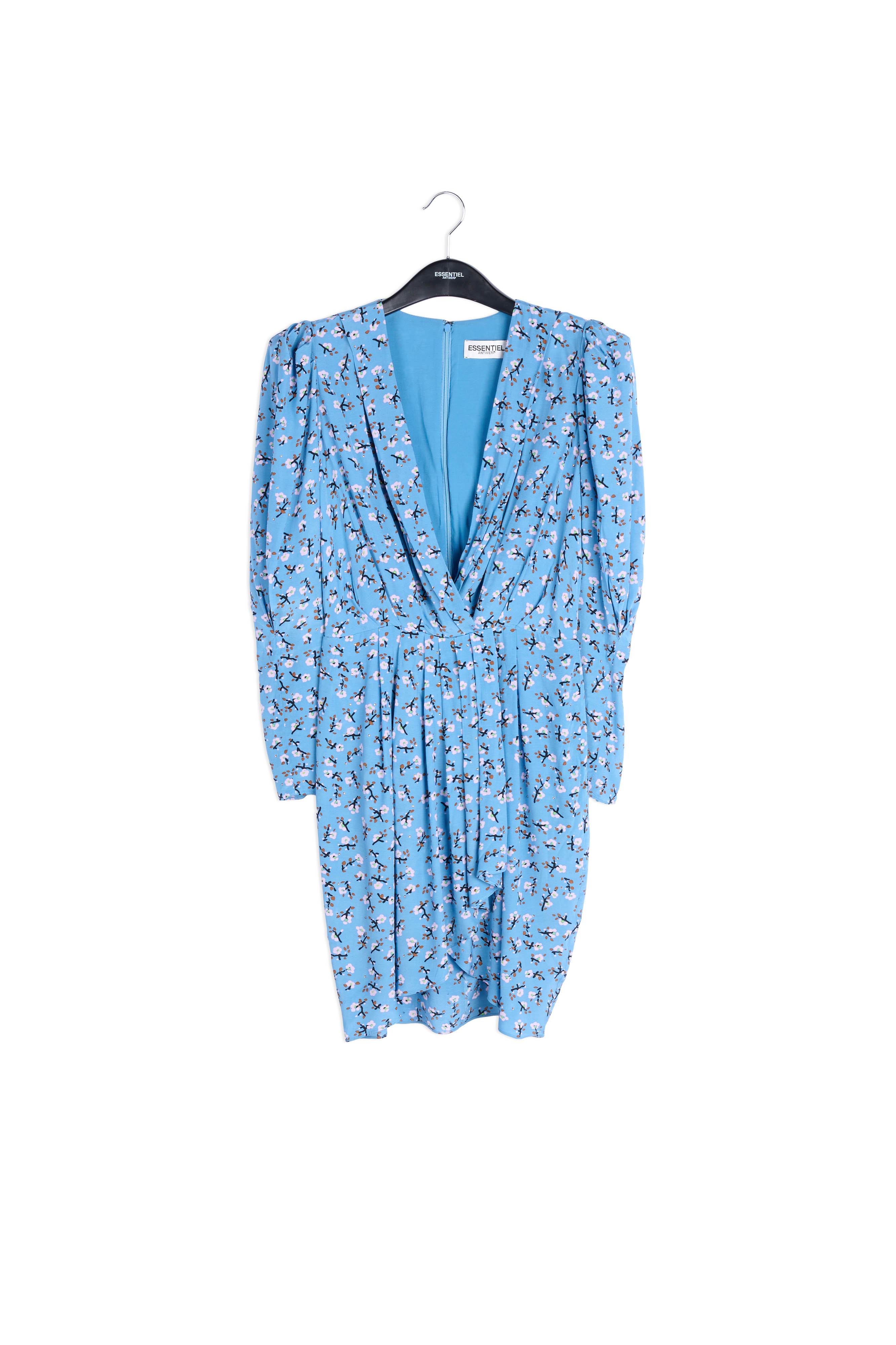 Blue floral-print mini wrap dress RE—SSENTIEL second-hand photo 1