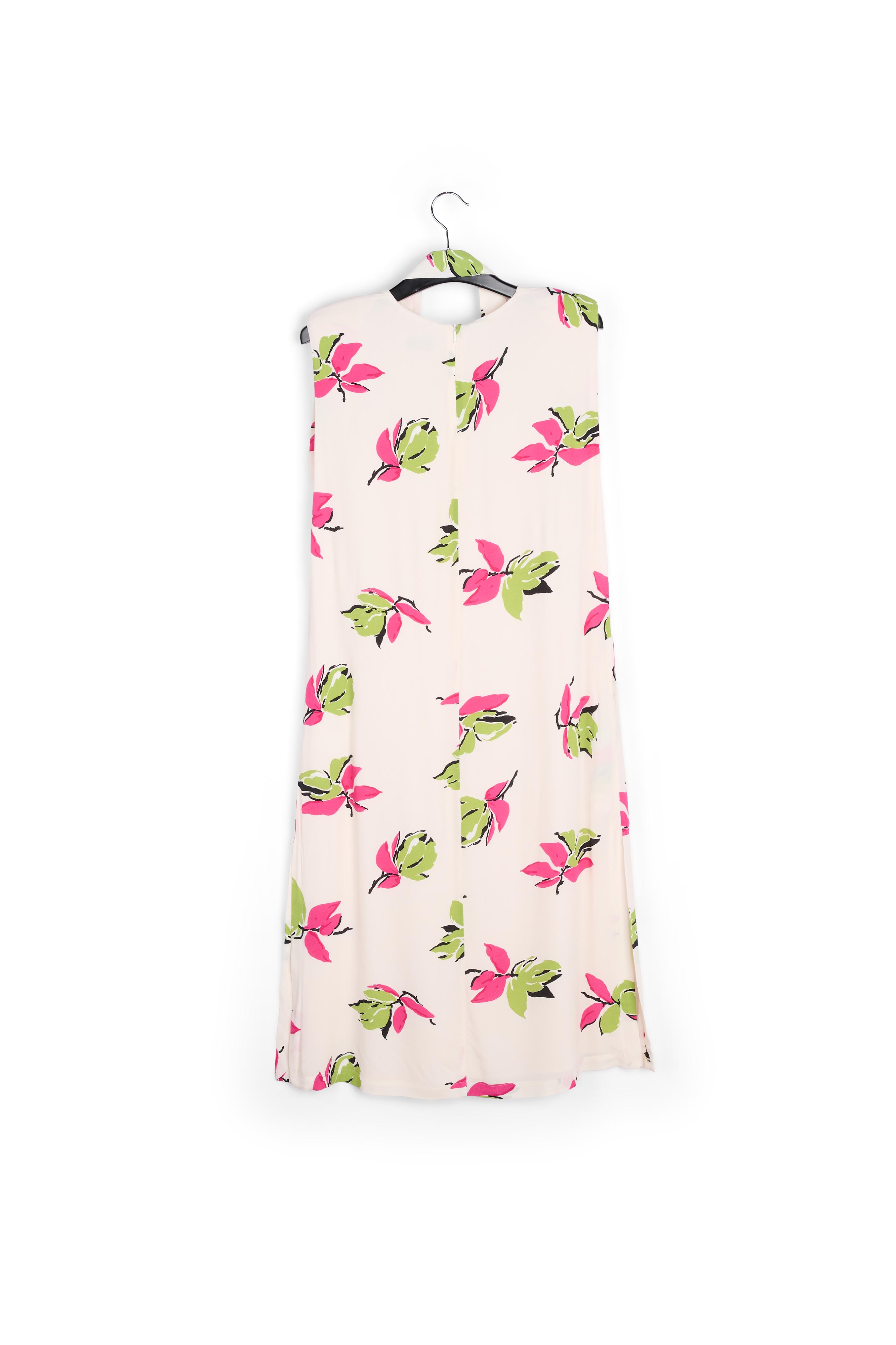 Robe midi blanc cassé à fleurs avec épaulettes RE—SSENTIEL seconde main photo 2