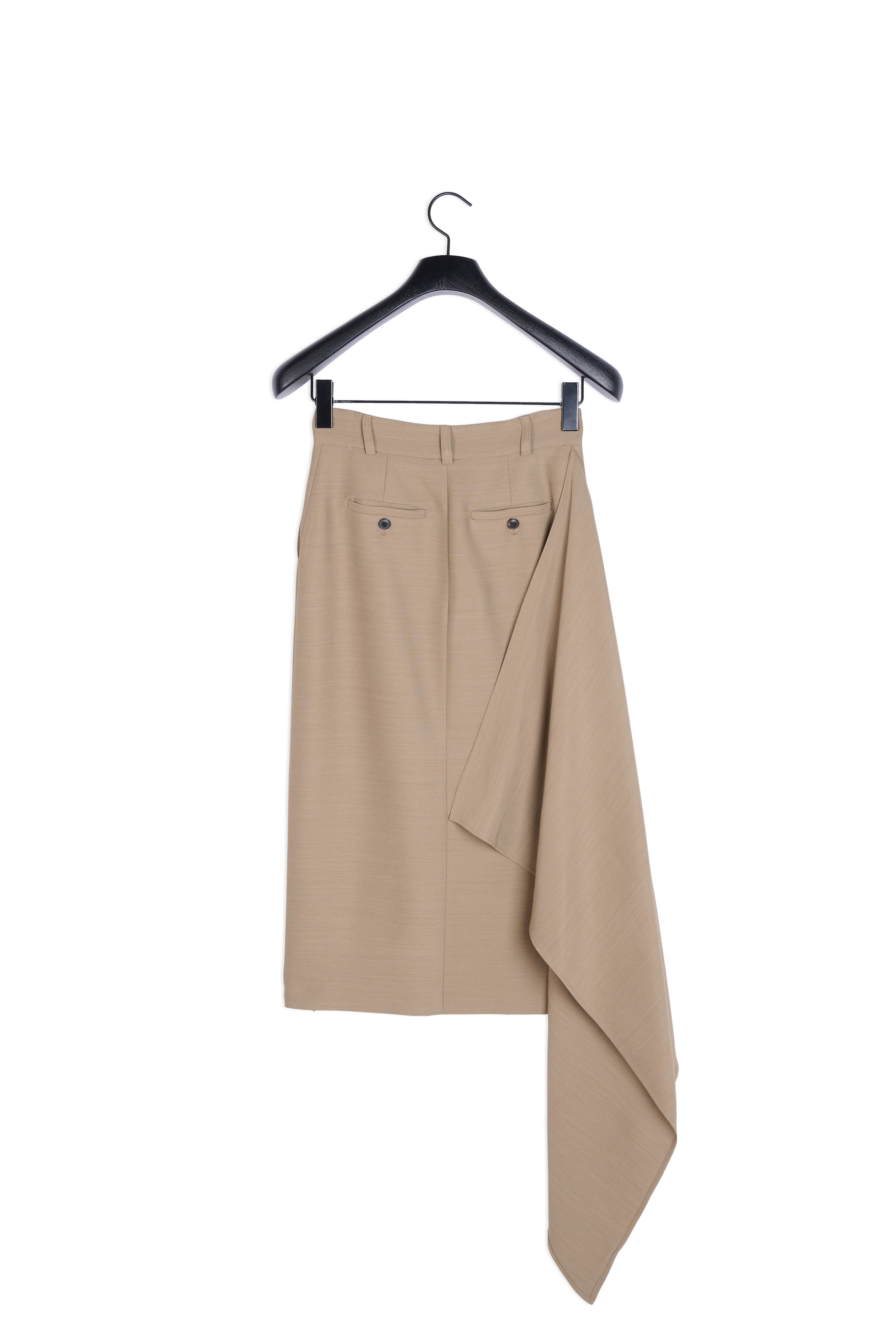 Straight skirt with flounce side