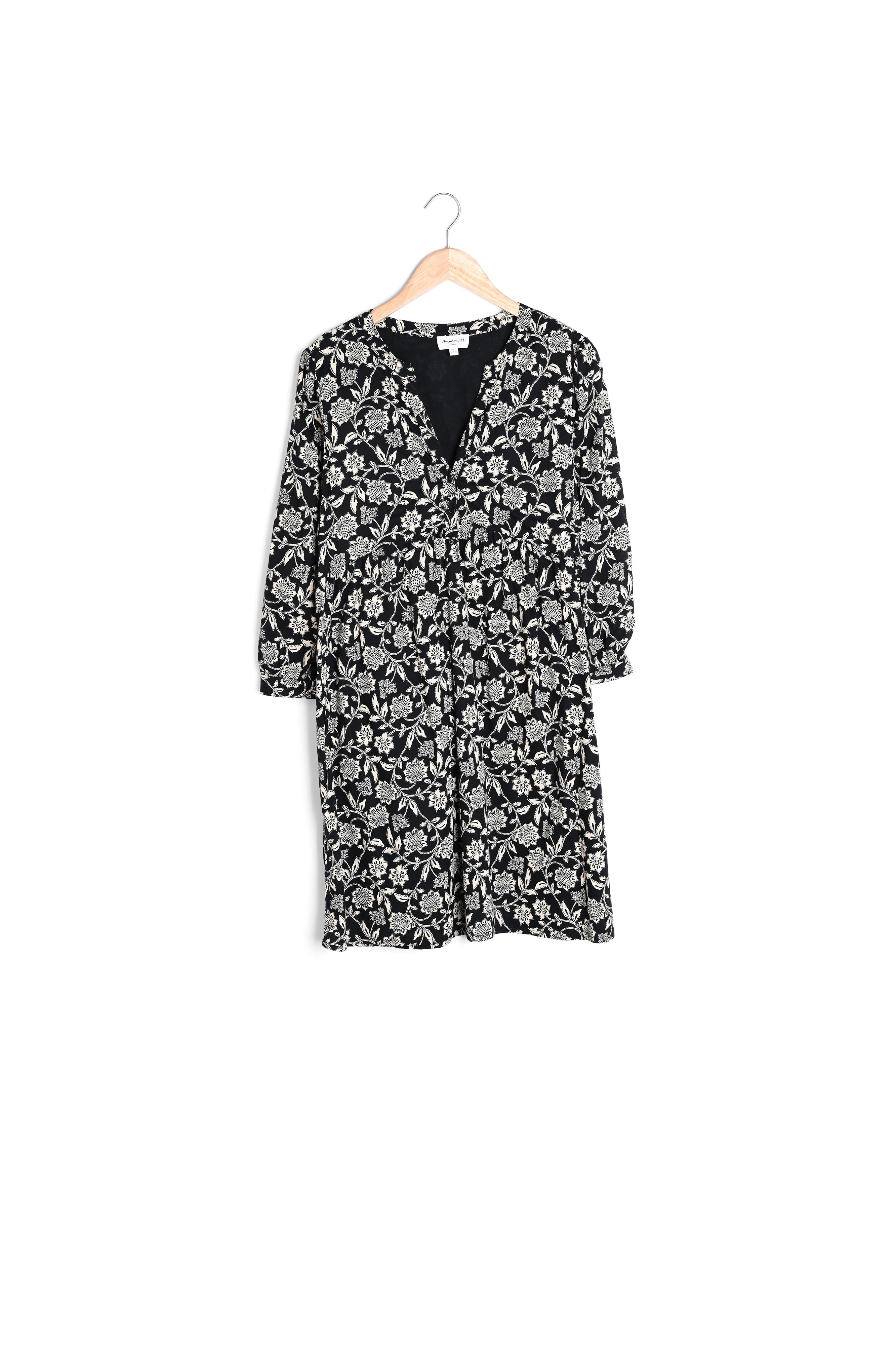 Robe courte en coton imprimé noir Calypso Maison 123 seconde main photo 2