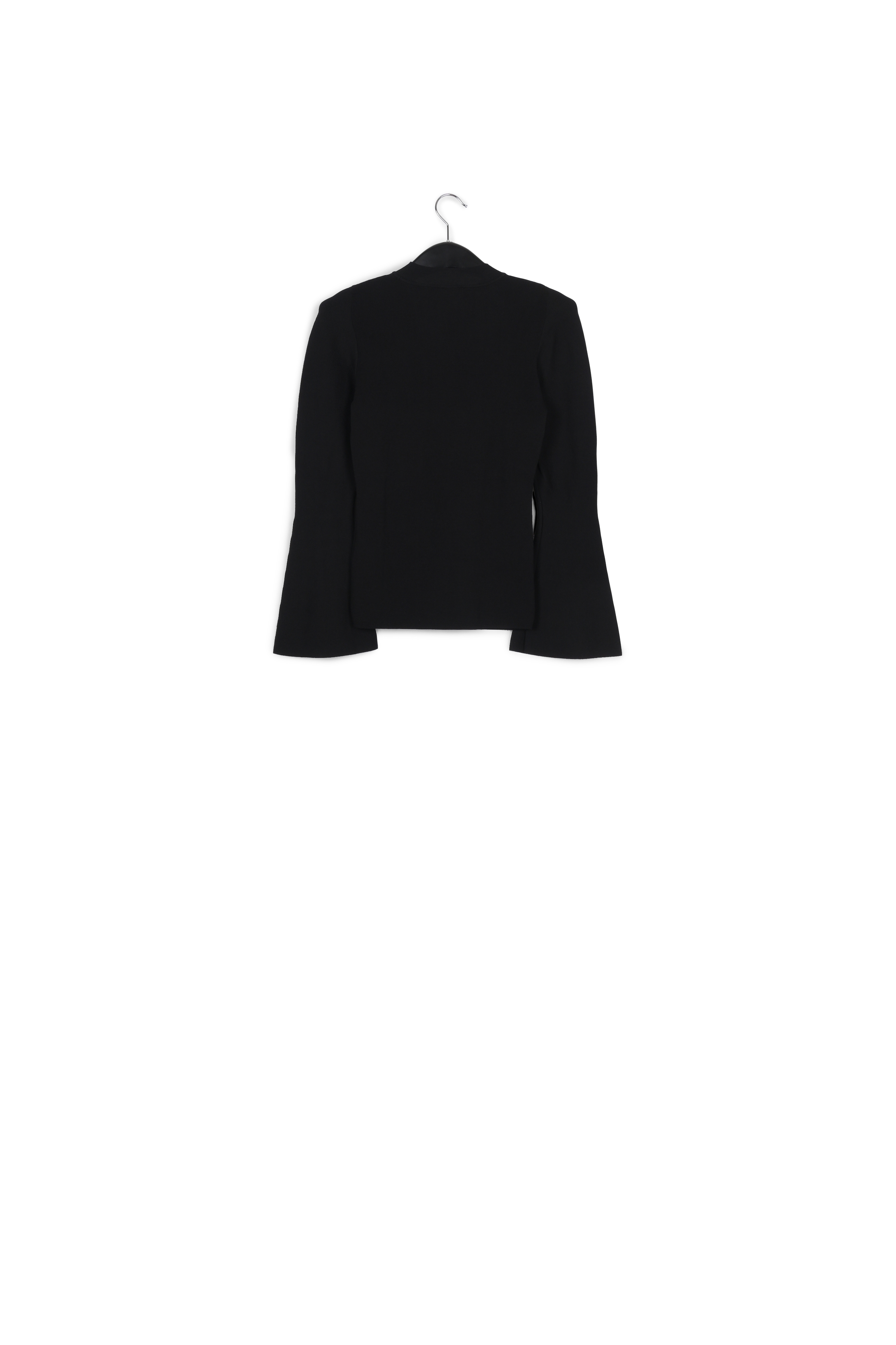 Pull ajusté en tricot noir à manches trompettes RE—SSENTIEL seconde main photo 2