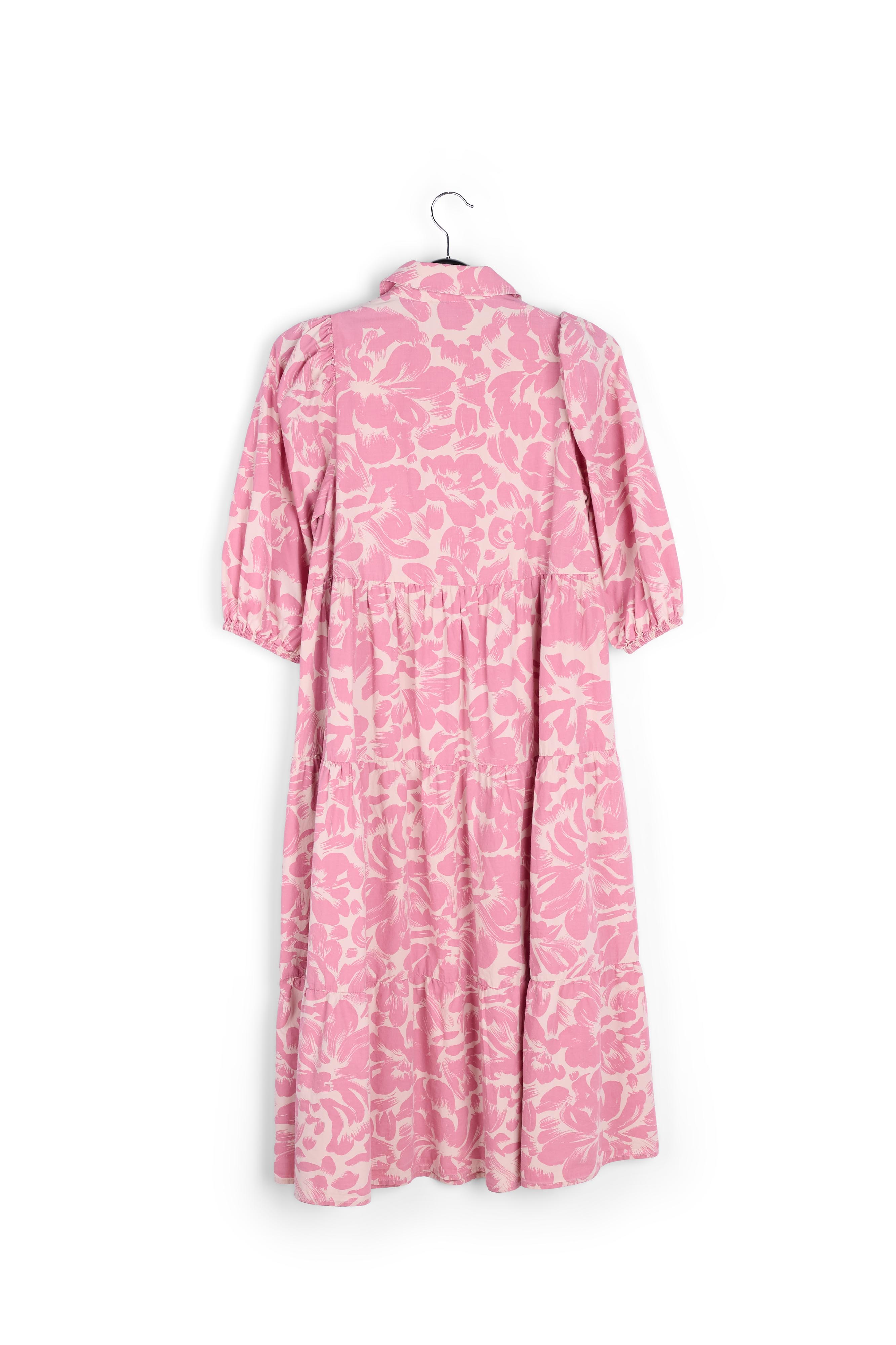 Maxi robe à imprimé fleuri rose clair et orange RE—SSENTIEL seconde main photo 2