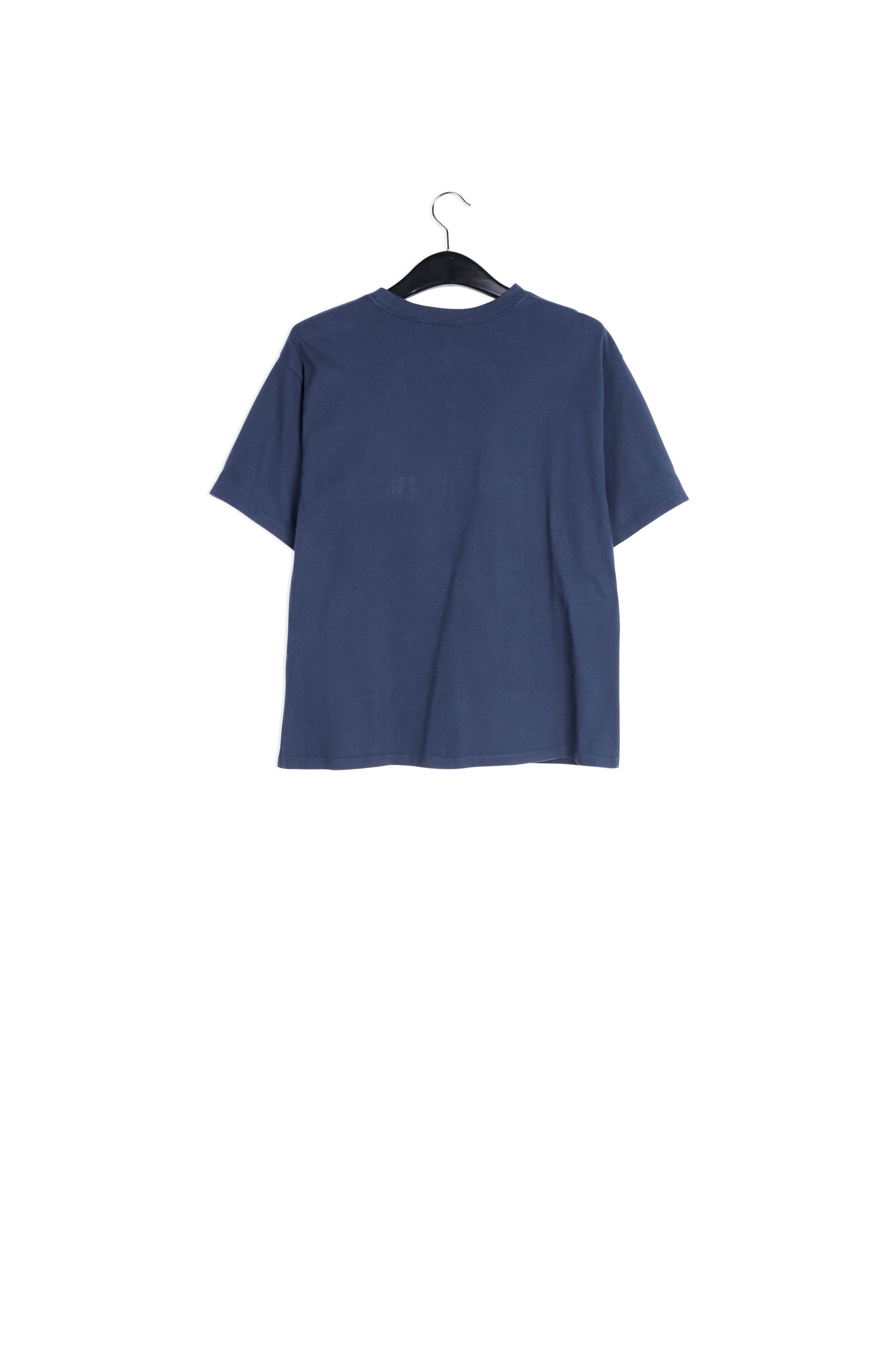 Donkerblauw katoenen t-shirt met 'news'-print RE—SSENTIEL tweedehands photo 2