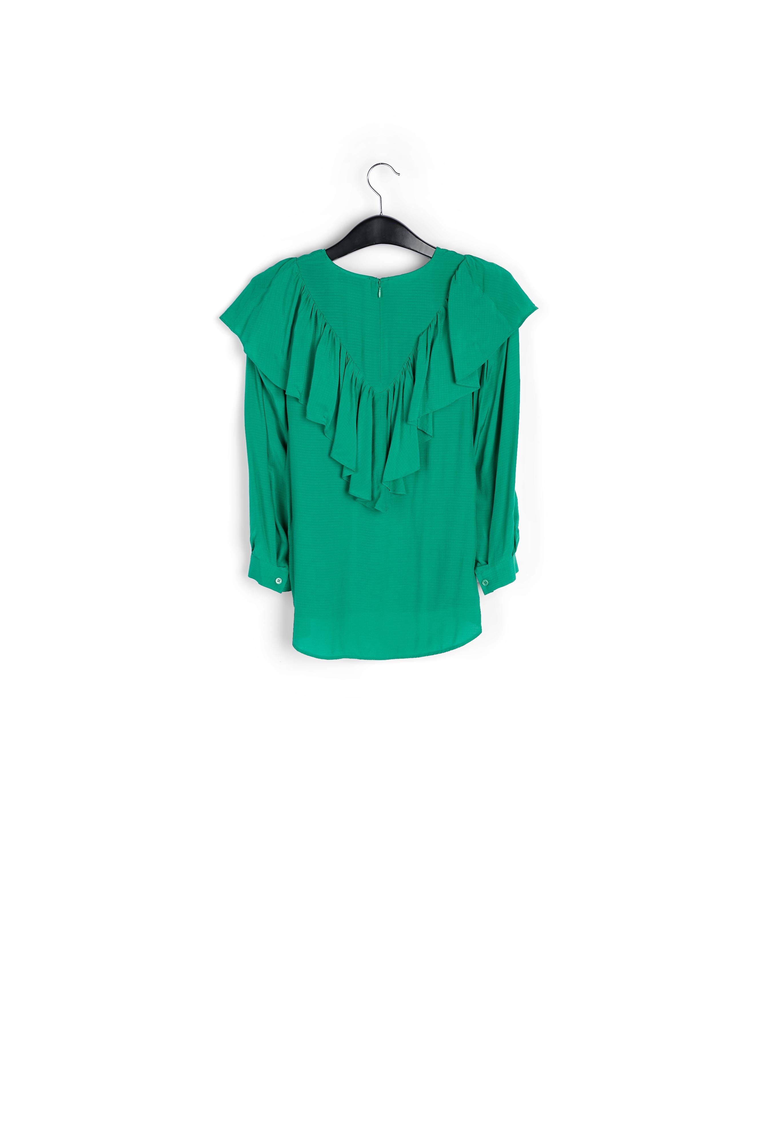 Top fluide vert avec volants RE—SSENTIEL seconde main photo 2