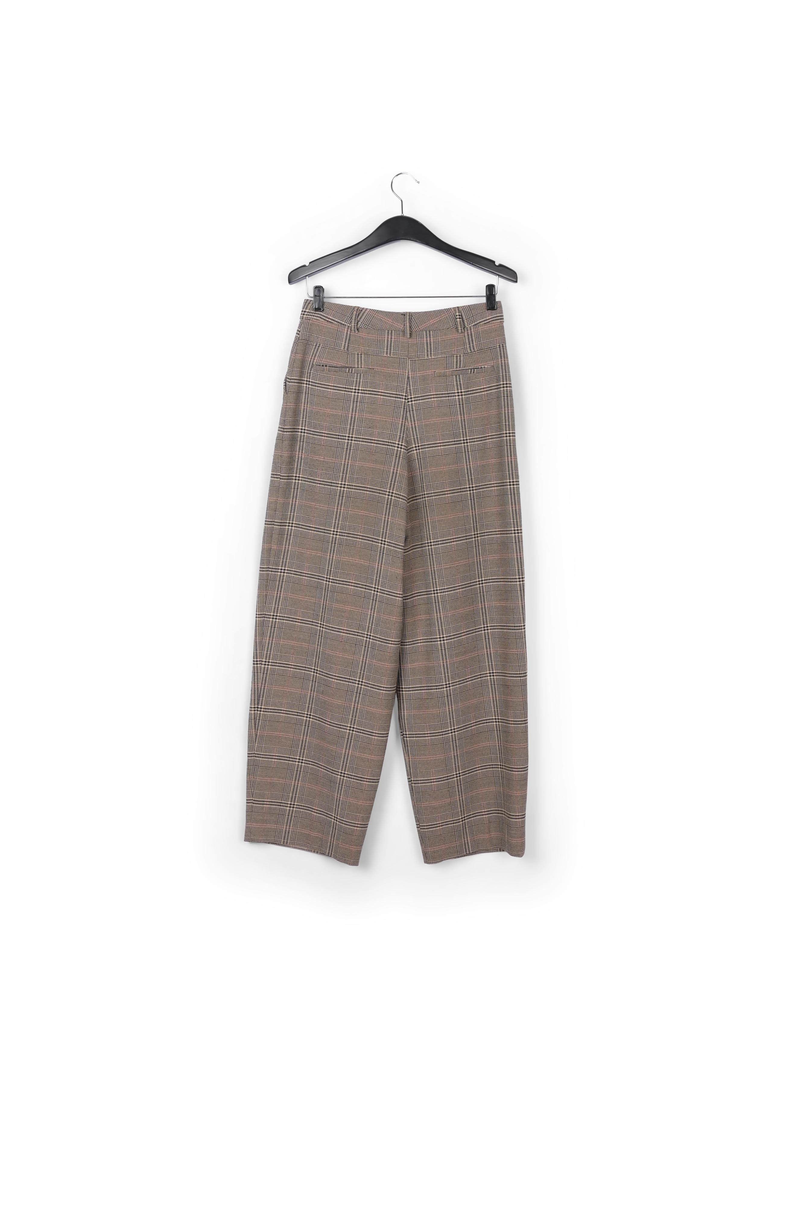 Beige geruite broek met hoge taille RE—SSENTIEL tweedehands photo 2