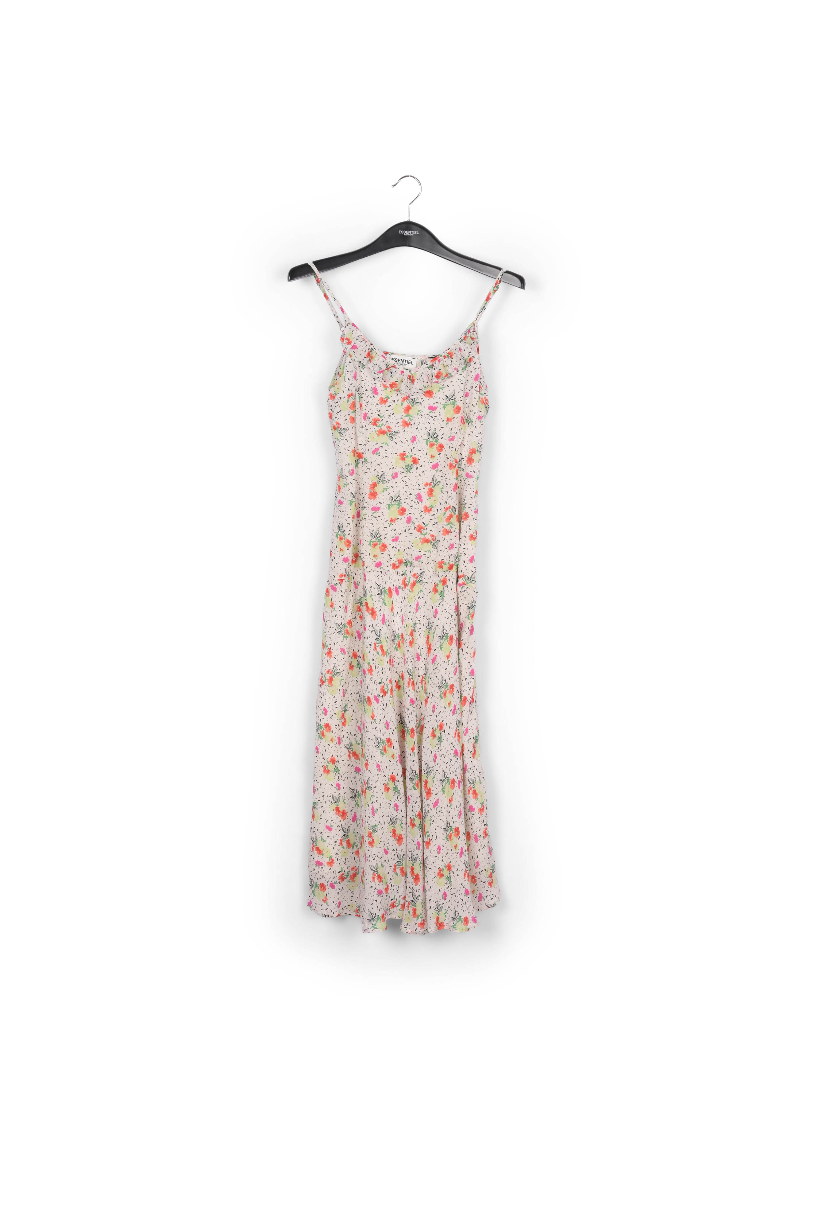 Robe midi blanc cassé à fleurs avec encolure v RE—SSENTIEL seconde main photo 1