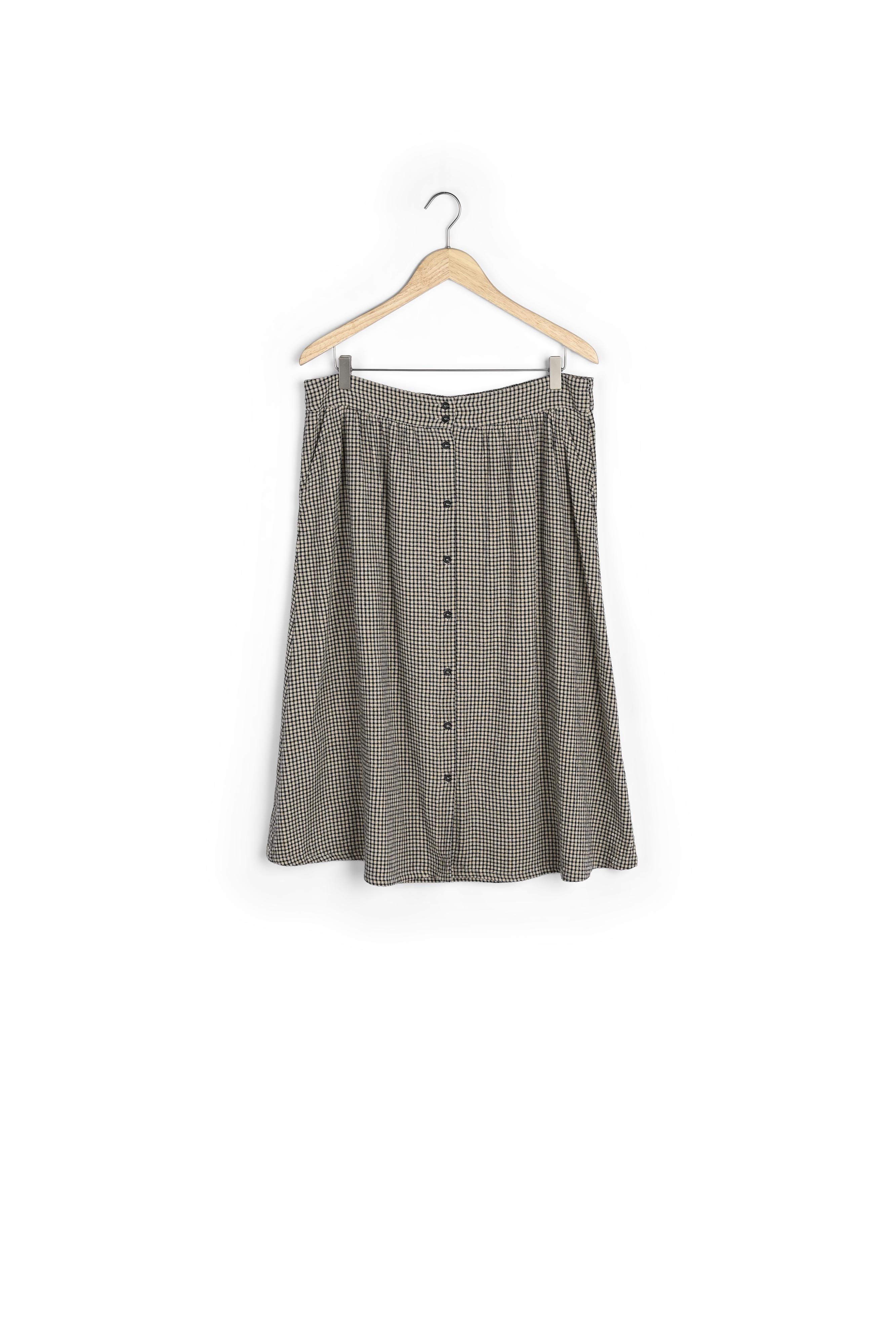 Jupe mi-longue en vichy beige Khloe Maison 123 seconde main photo 1