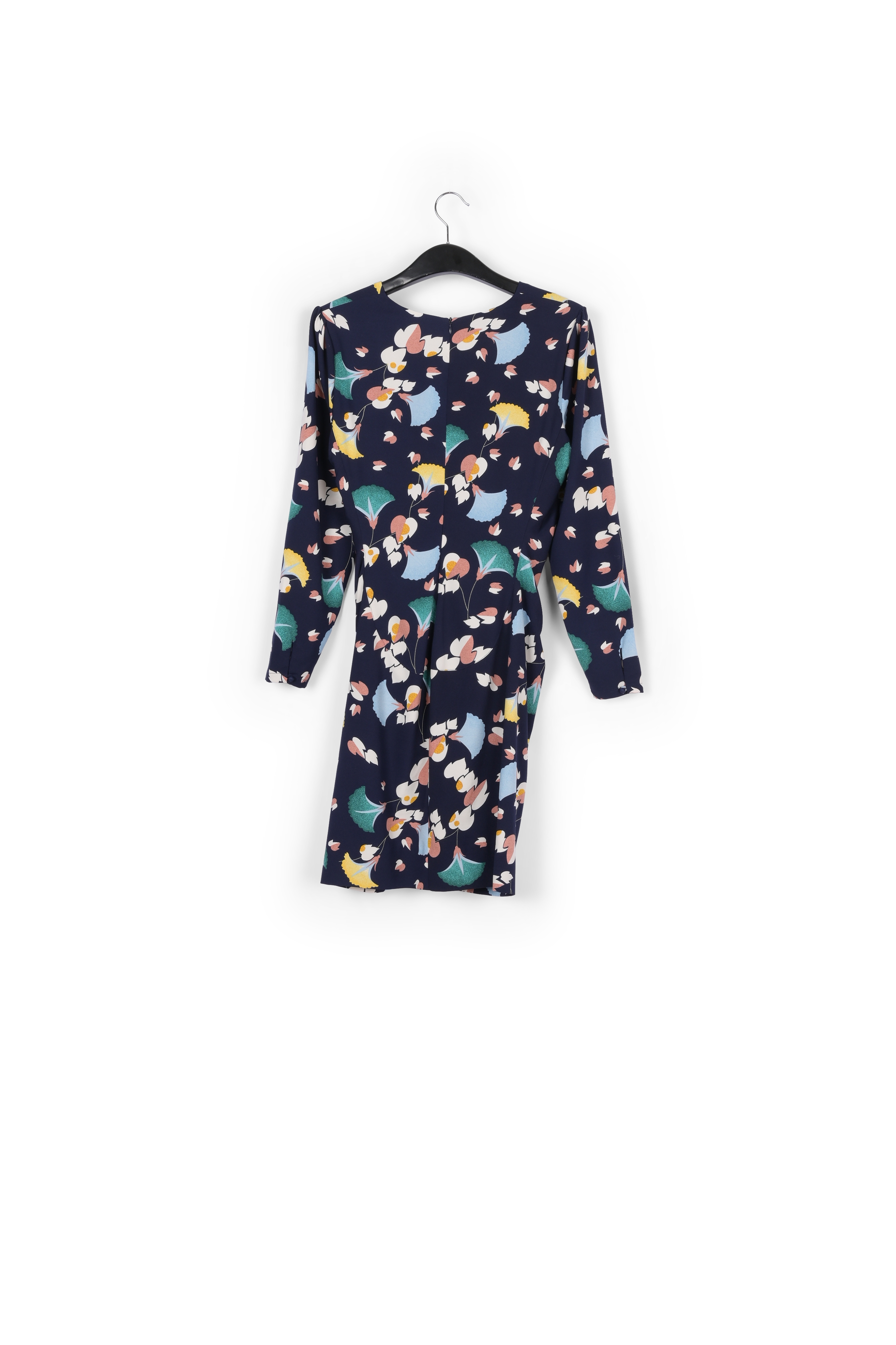 Black mini dress with flower print RE—SSENTIEL second-hand photo 2