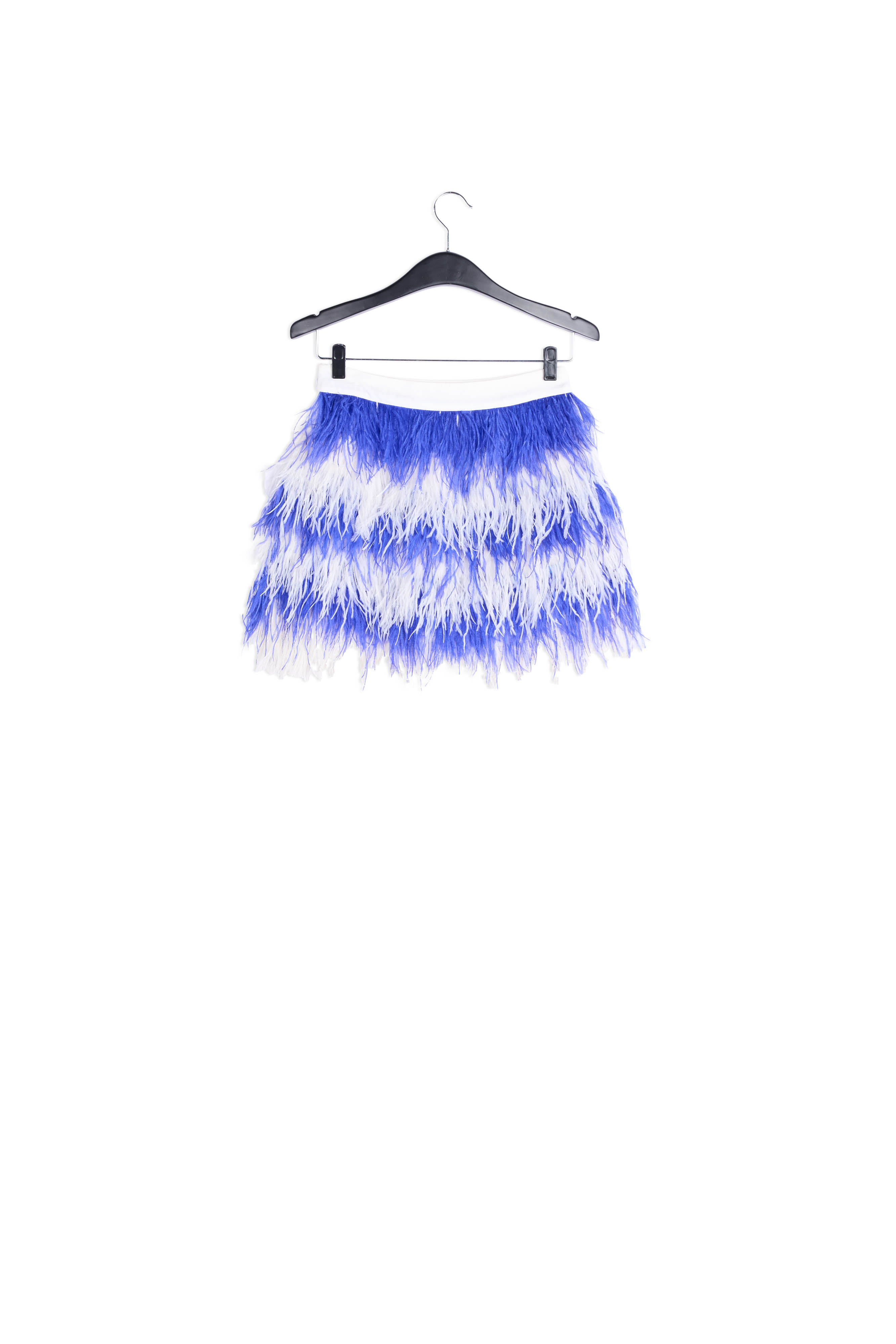 Blue and white feather-embellished mini skirt RE—SSENTIEL second-hand photo 2