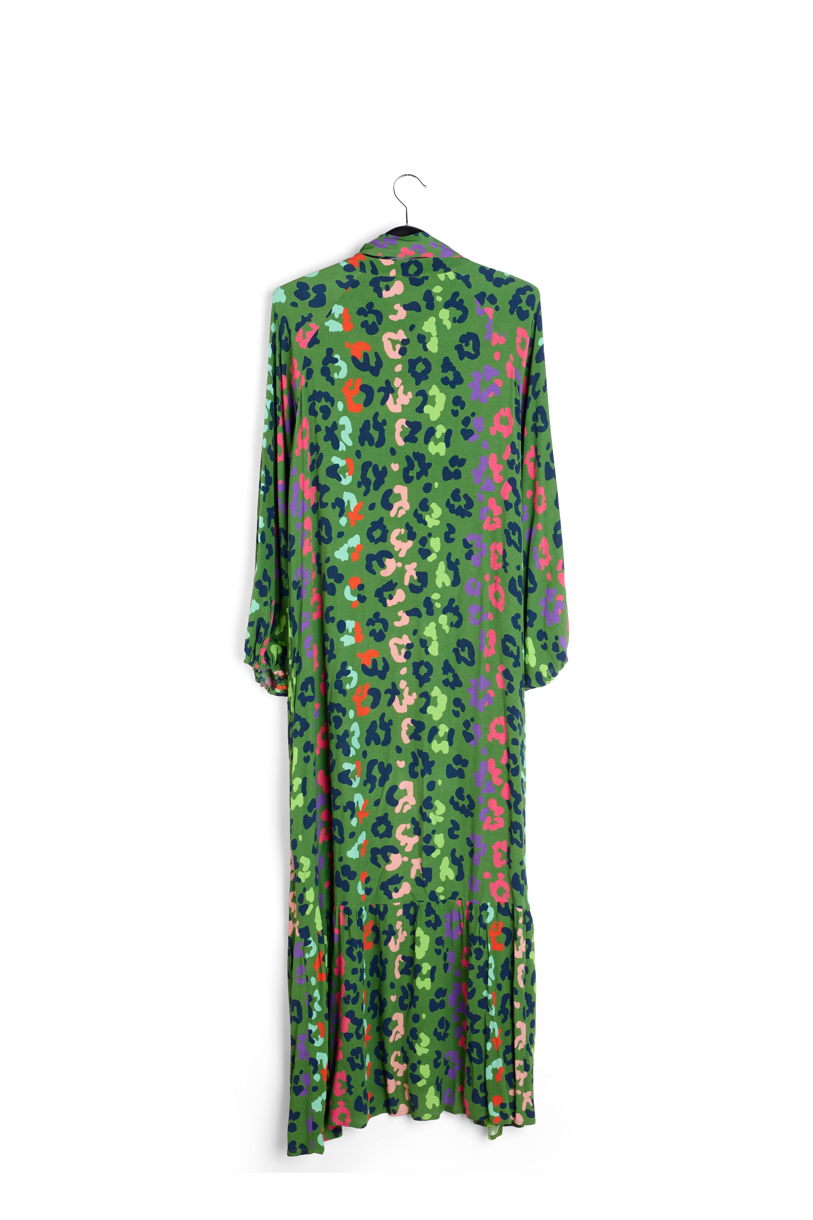 Groene maxi-jurk met luipaardprint RE—SSENTIEL tweedehands photo 2