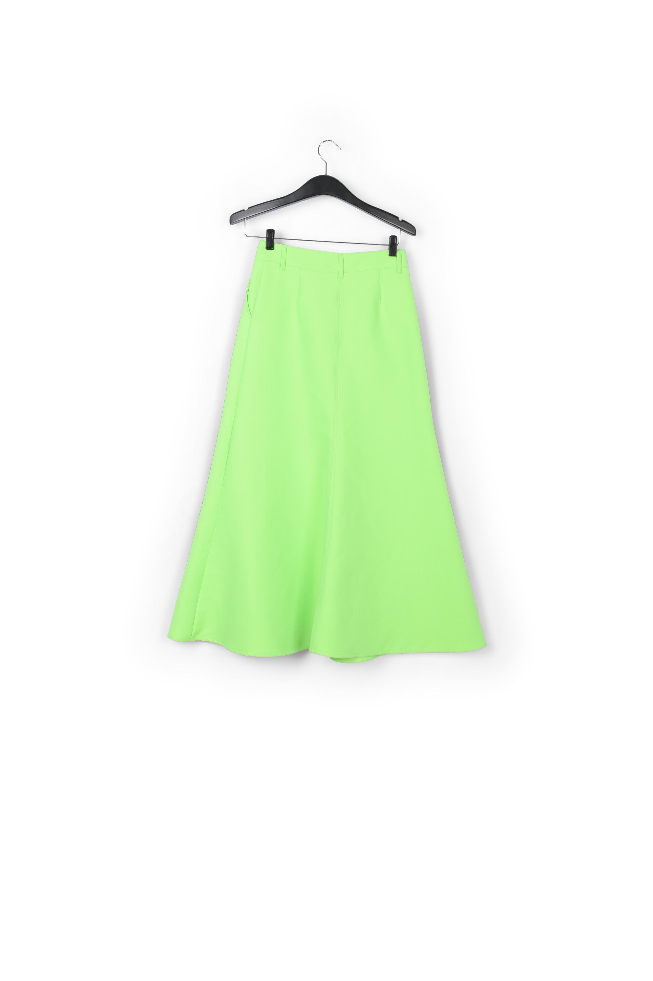 Maxi jupe trapèze vert fluo RE—SSENTIEL seconde main photo 2