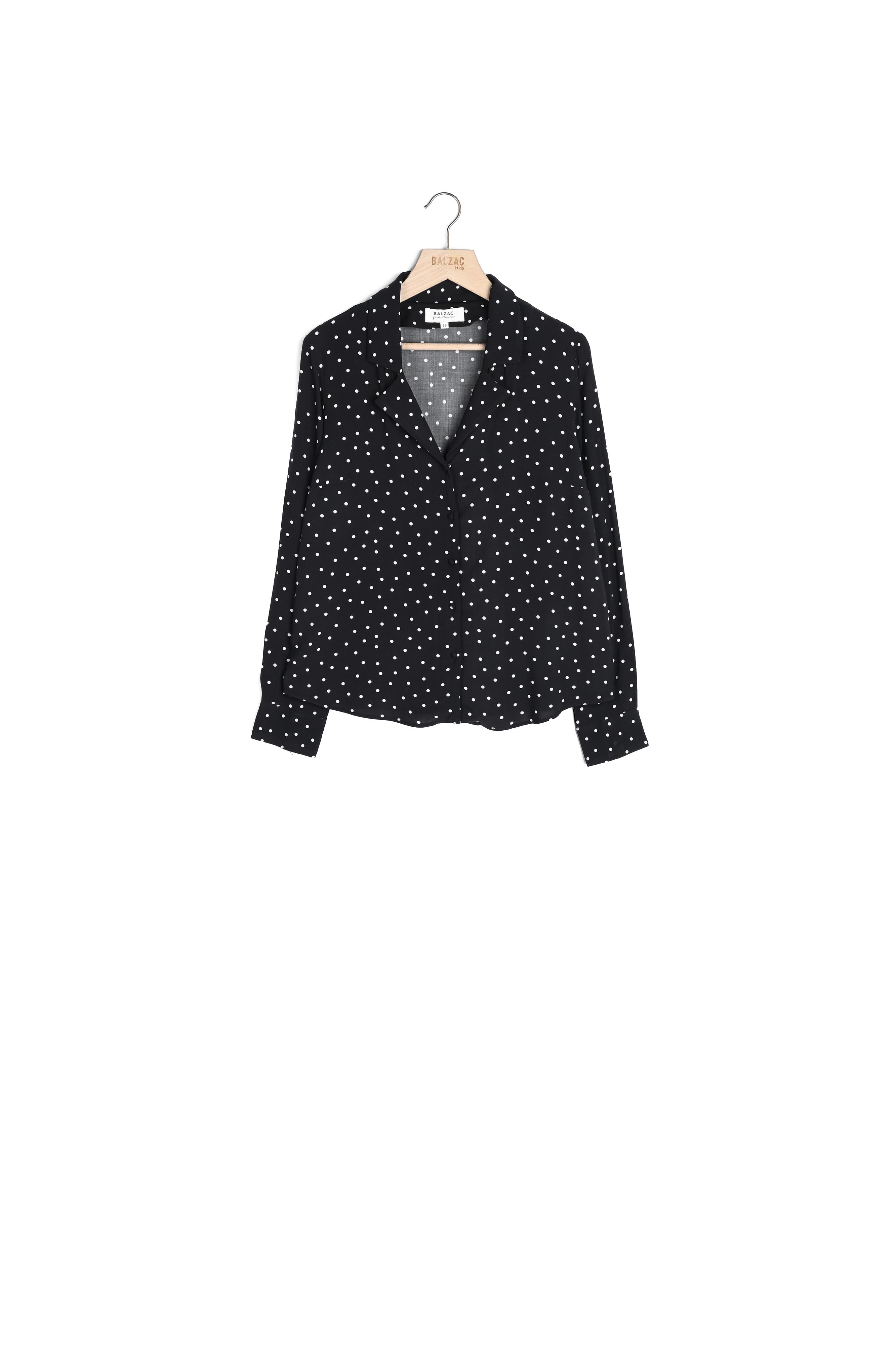 CHEMISE ZORA NOIRE À POIS BLANCS Balzac seconde main photo 1