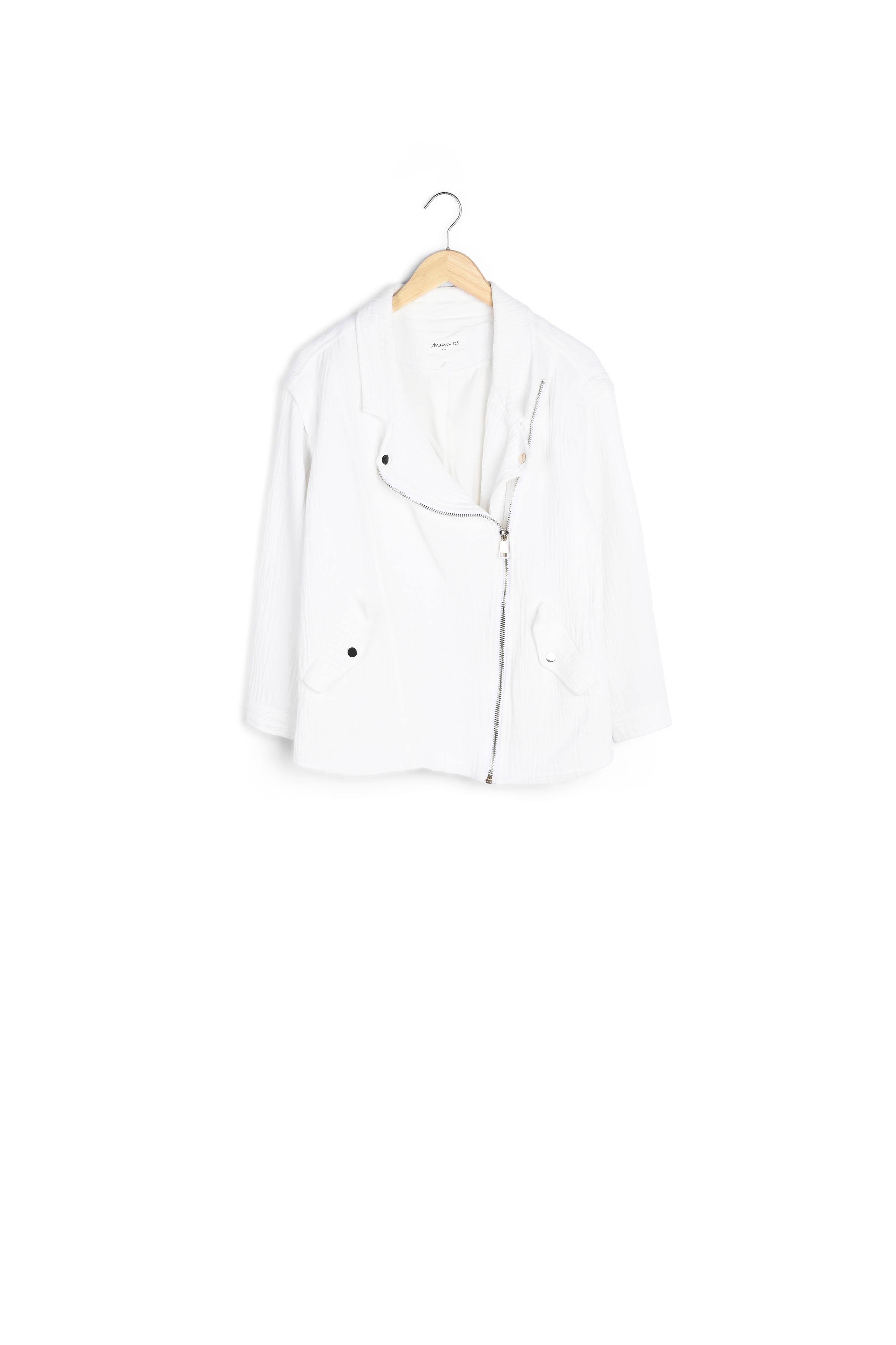Manteau style perfecto en coton blanc Janna Maison 123 seconde main photo 3