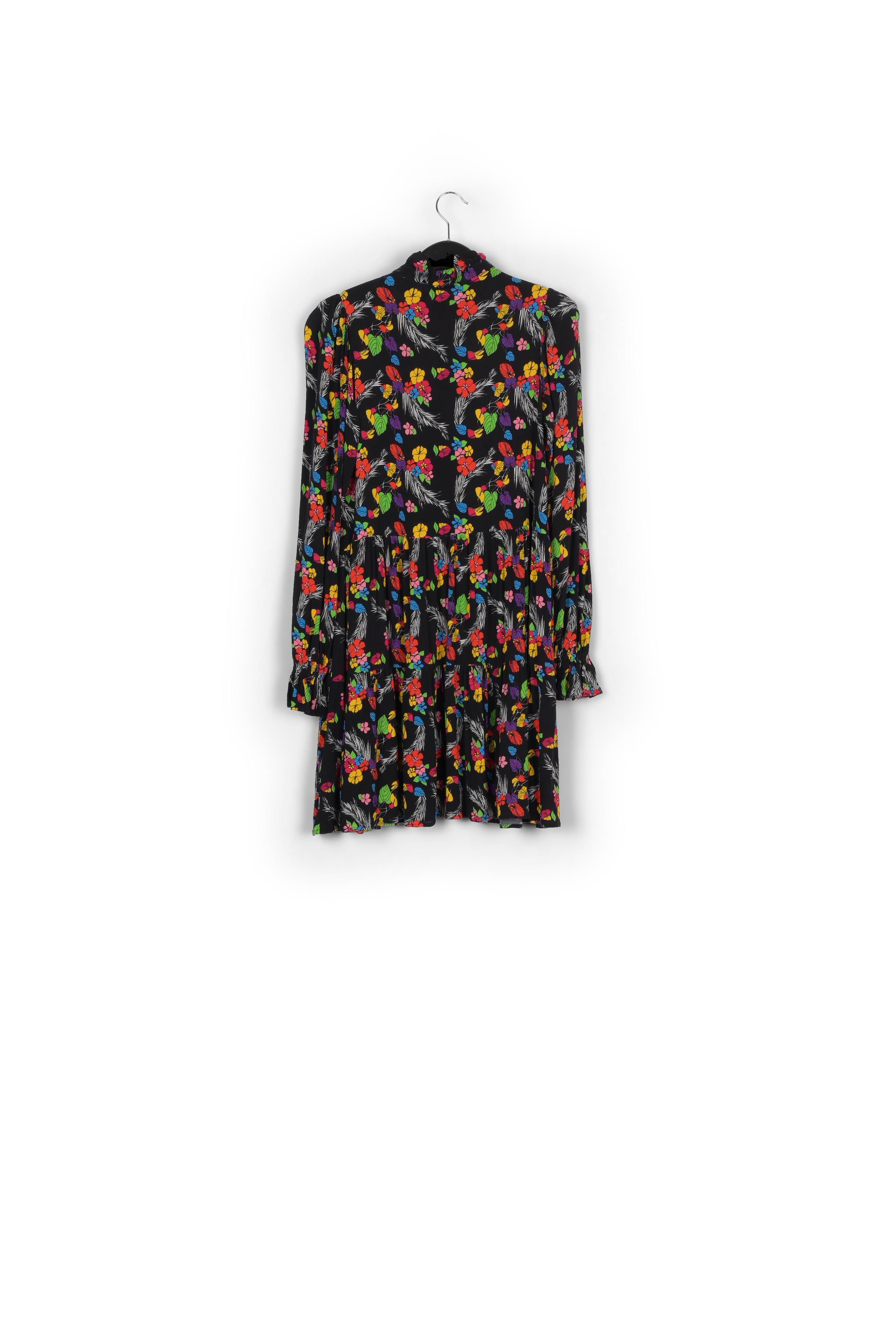 Black tropical print mini dress RE—SSENTIEL second-hand photo 2