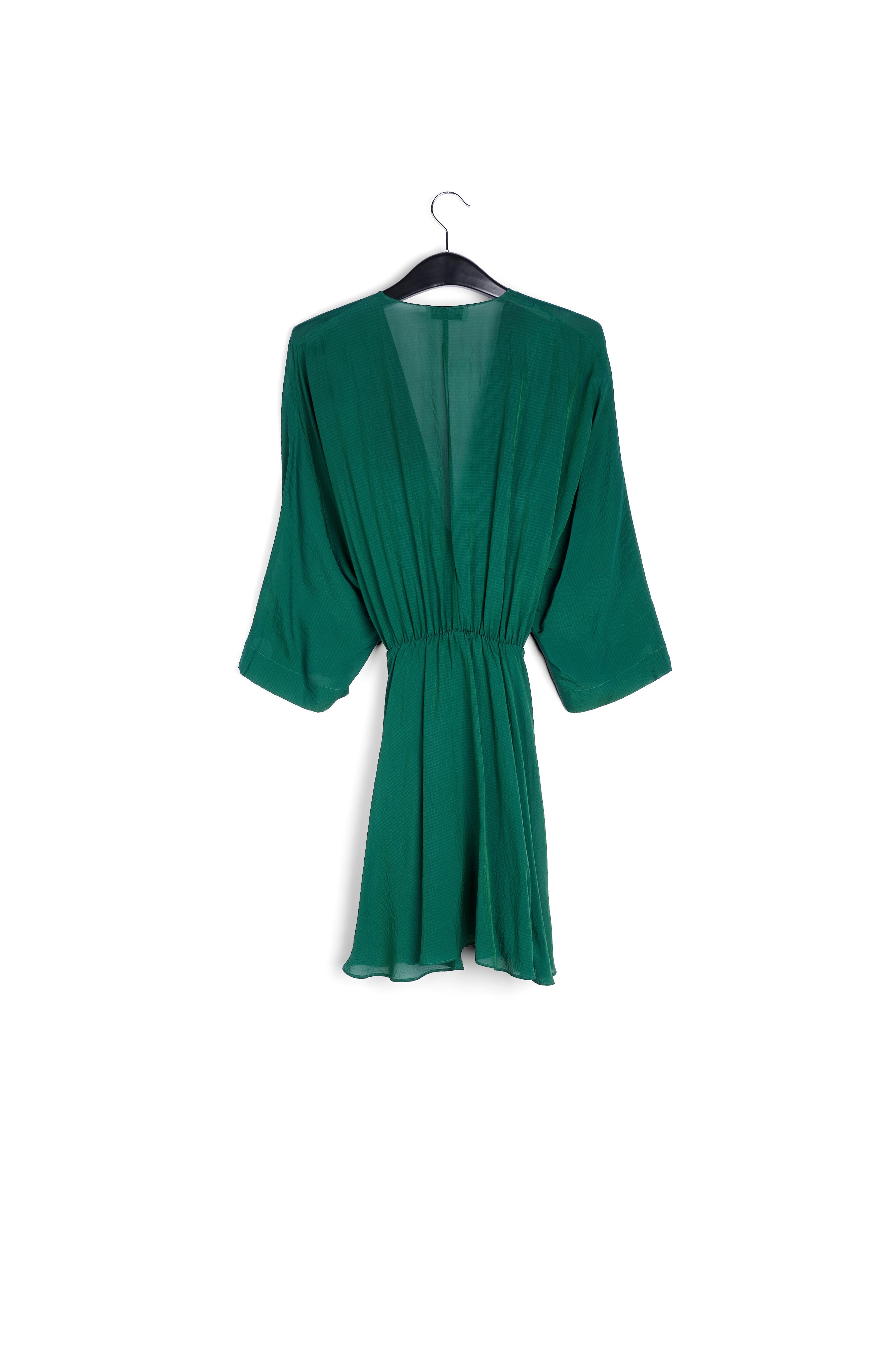 Dark green mini wrap dress RE—SSENTIEL second-hand photo 2