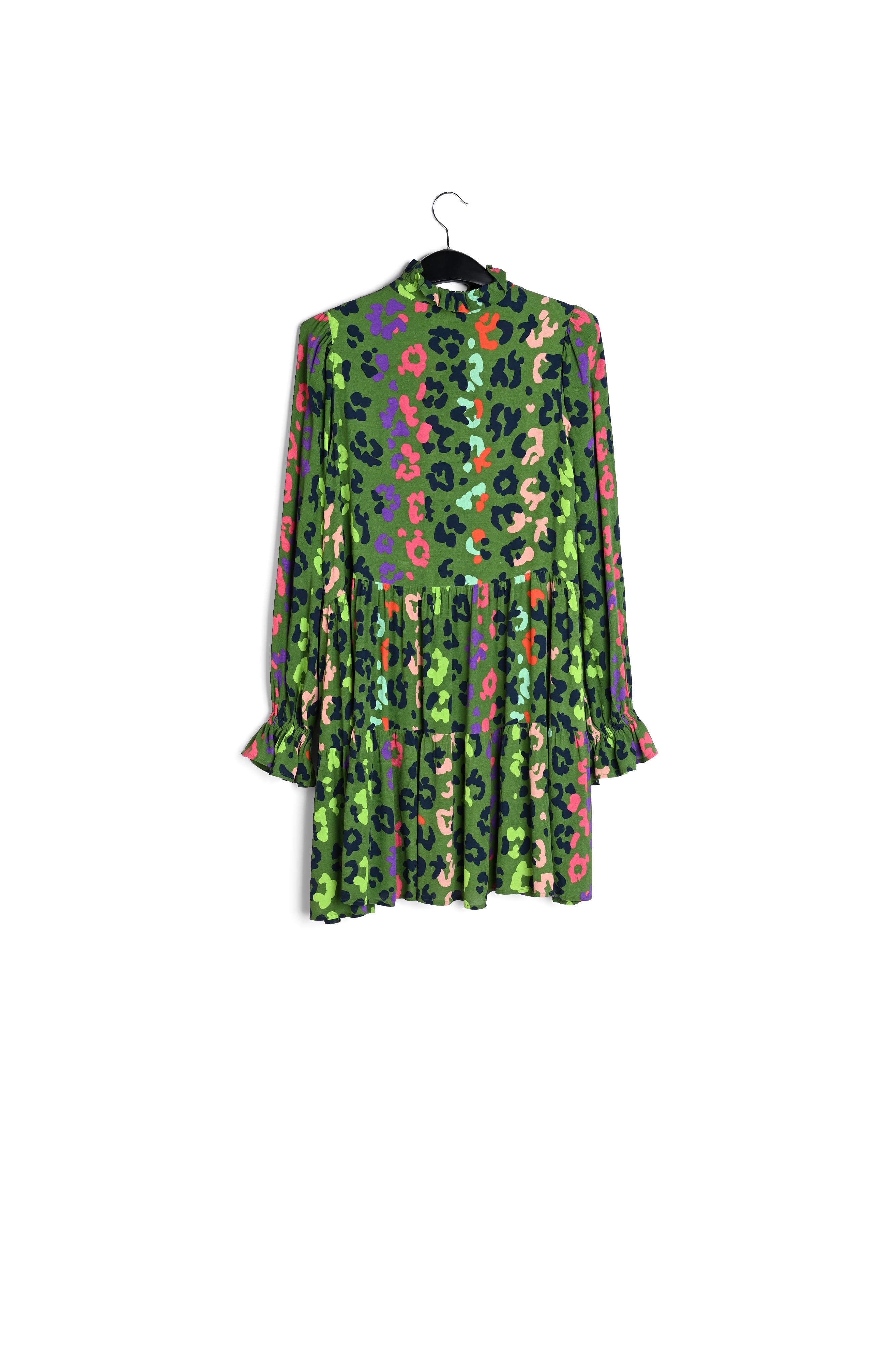 Mini robe verte à imprimé léopard RE—SSENTIEL seconde main photo 2