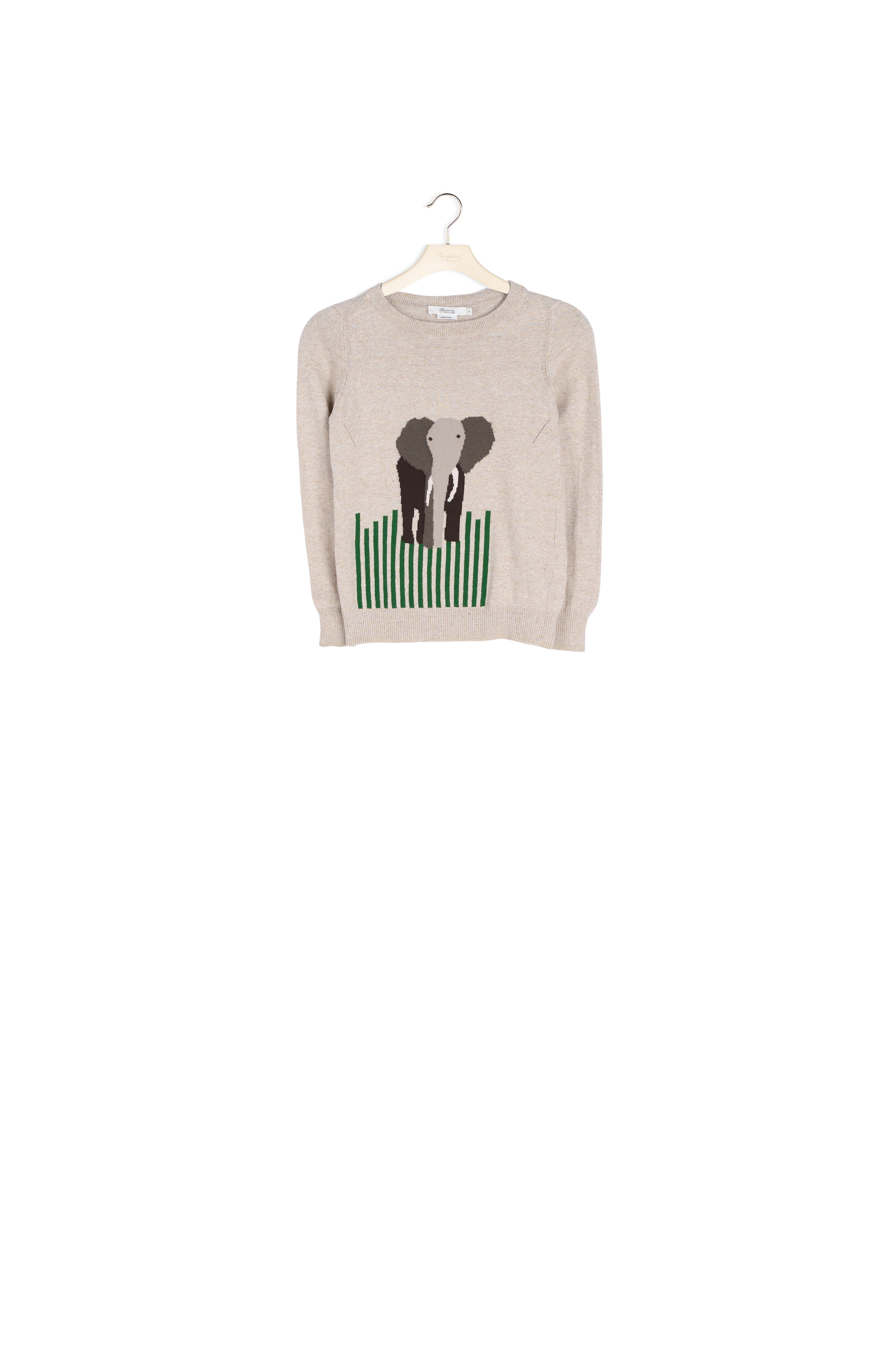 Pull avec jacquard éléphant Bonpoint Vintage seconde main photo 2