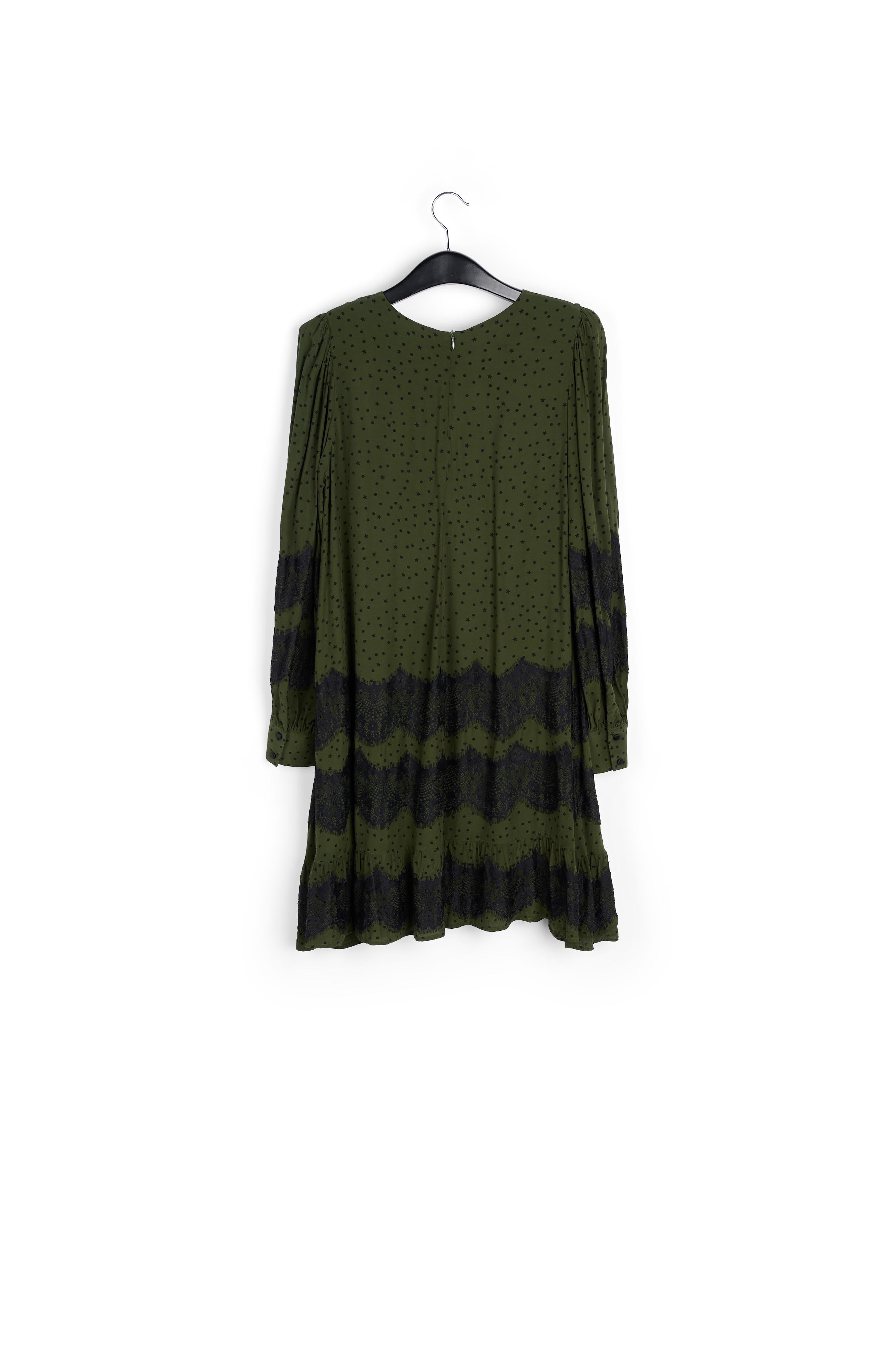 Mini-robe vert kaki à dentelle RE—SSENTIEL seconde main photo 2