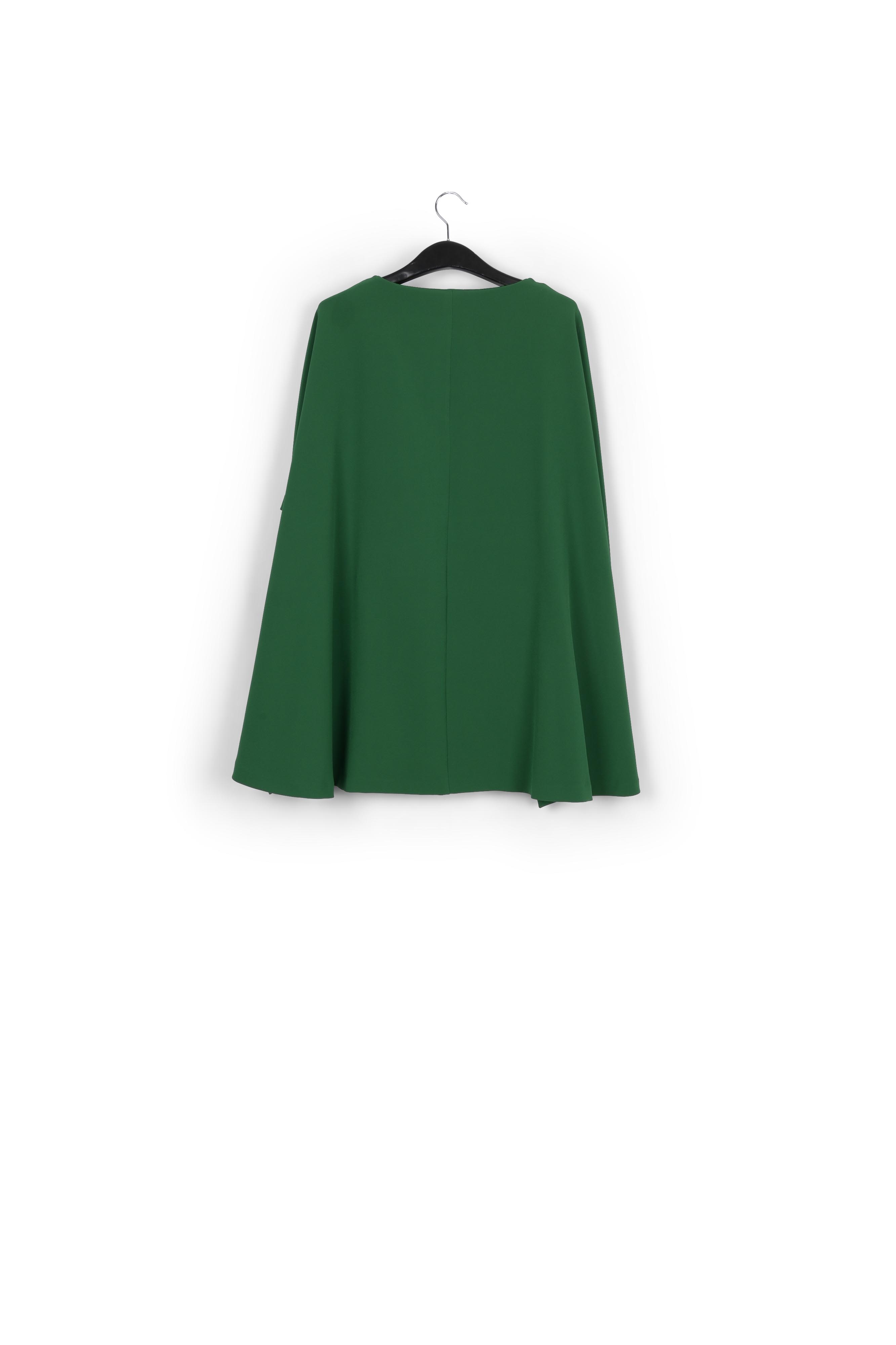 Donkergroene mini-jurk met cape-effect RE—SSENTIEL tweedehands photo 2