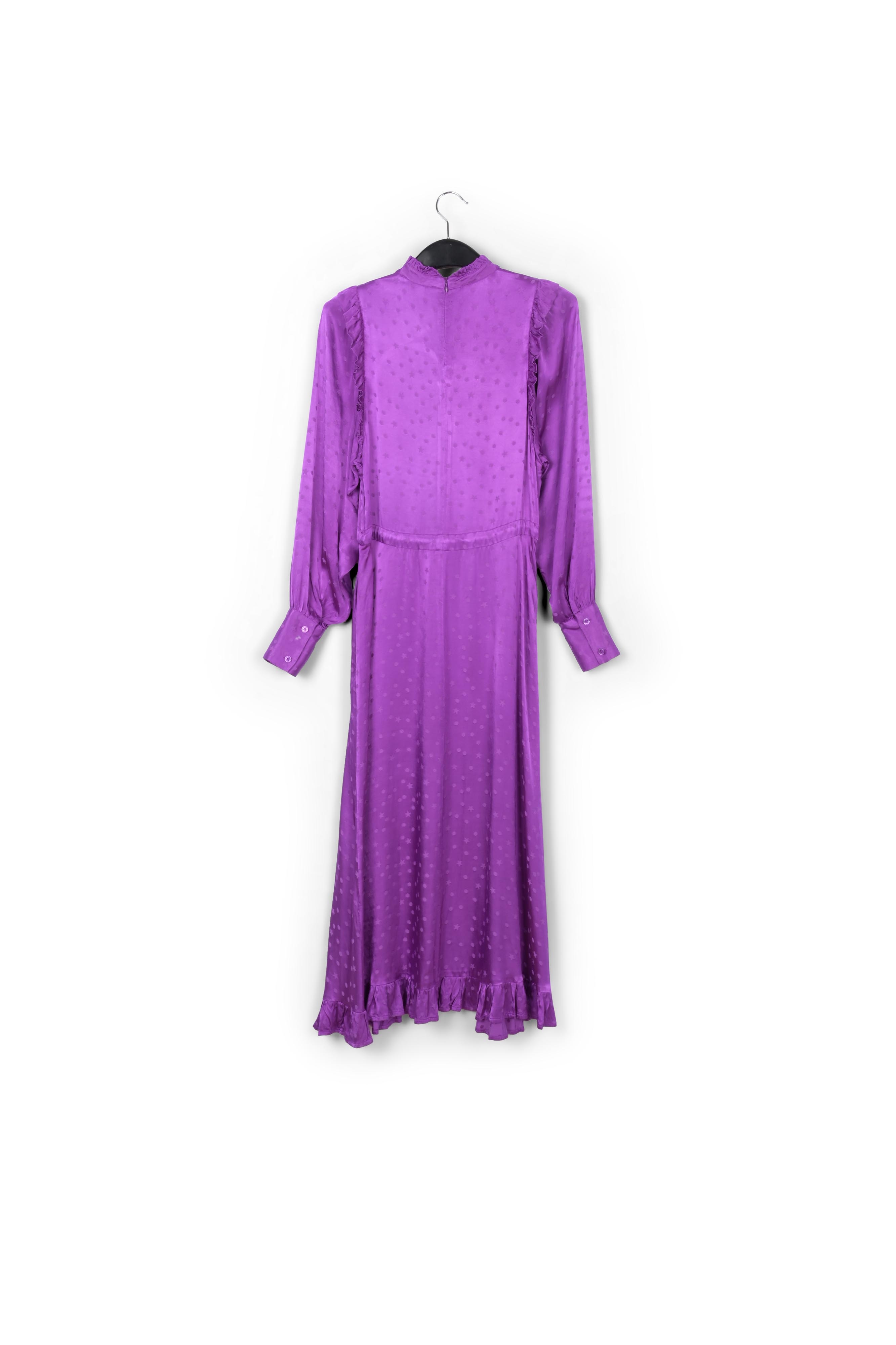 Robe maxi pourpre à ruches RE—SSENTIEL seconde main photo 2