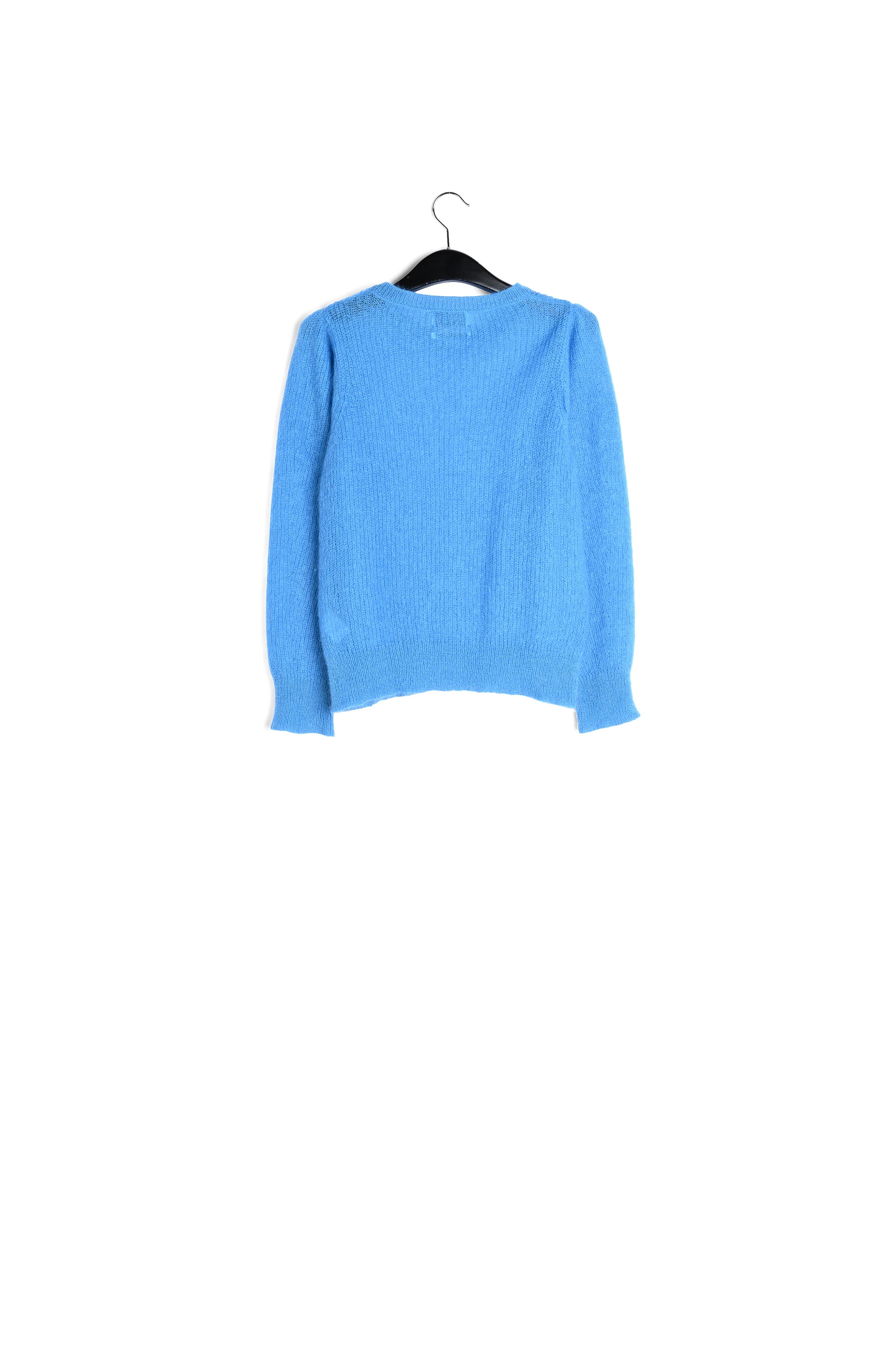 Pull bleu en mohair mélangé à épaules bouffantes RE—SSENTIEL seconde main photo 2