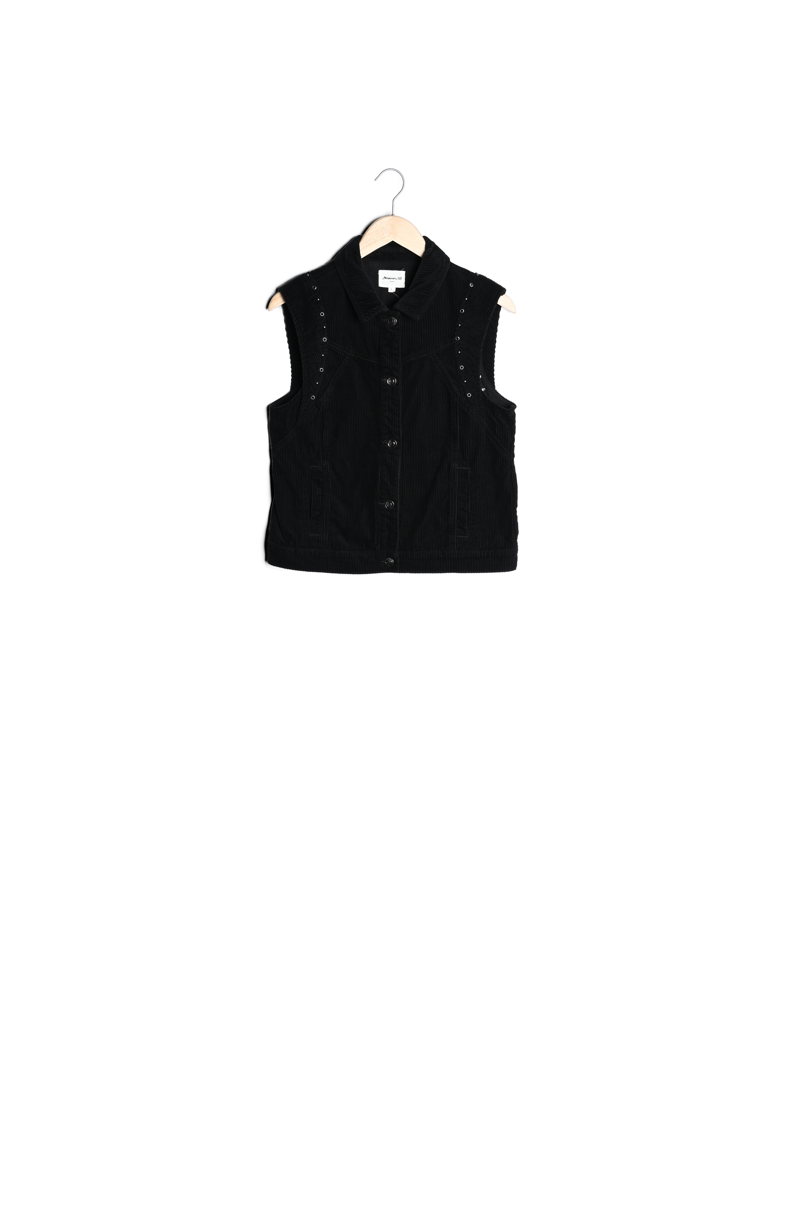 Blouson sans manches en velours côtelé noir Fanfan Maison 123 seconde main photo 3