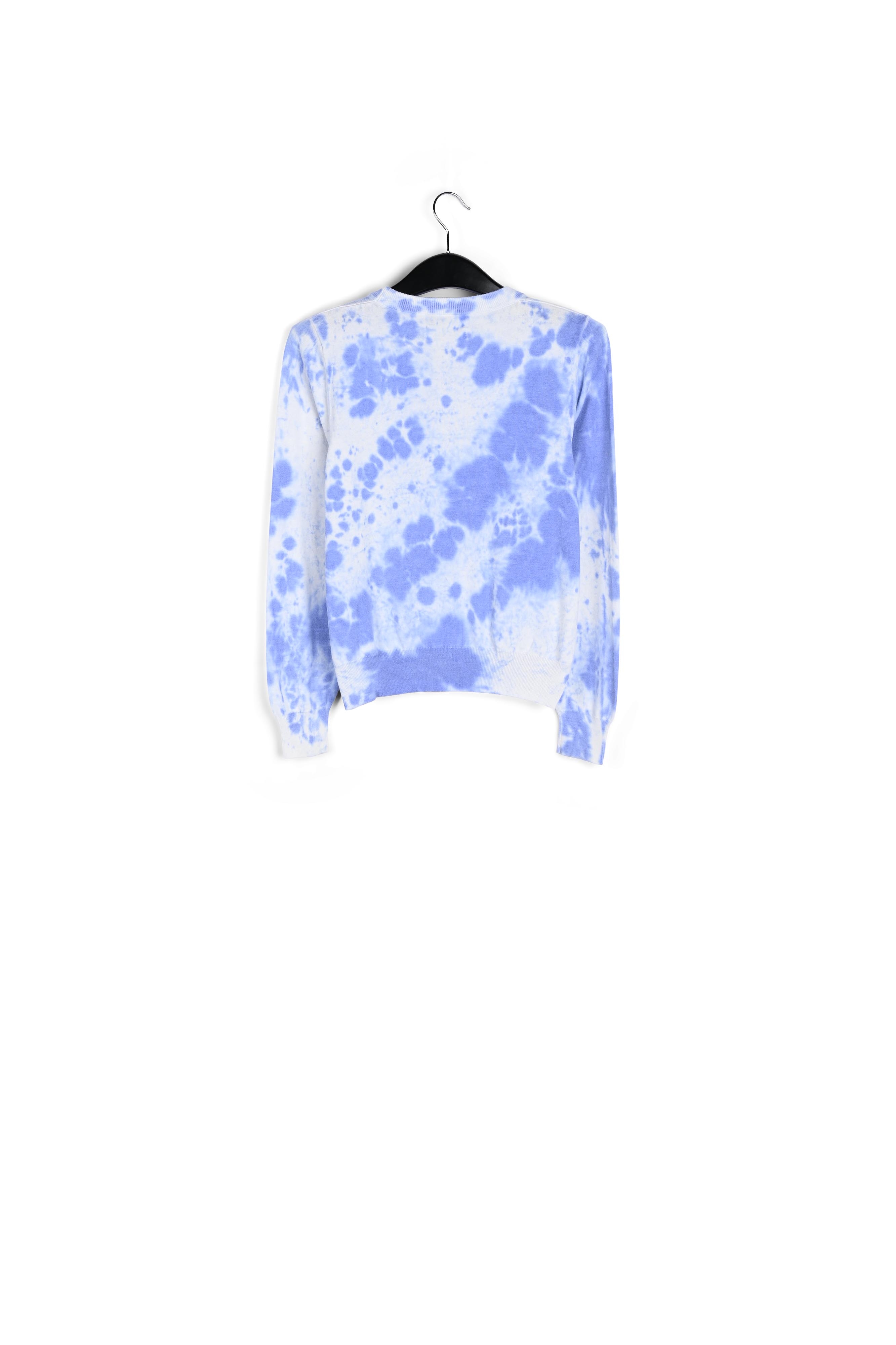 Blauwe en gebroken witte tie-dyed trui met biokatoen RE—SSENTIEL tweedehands photo 2