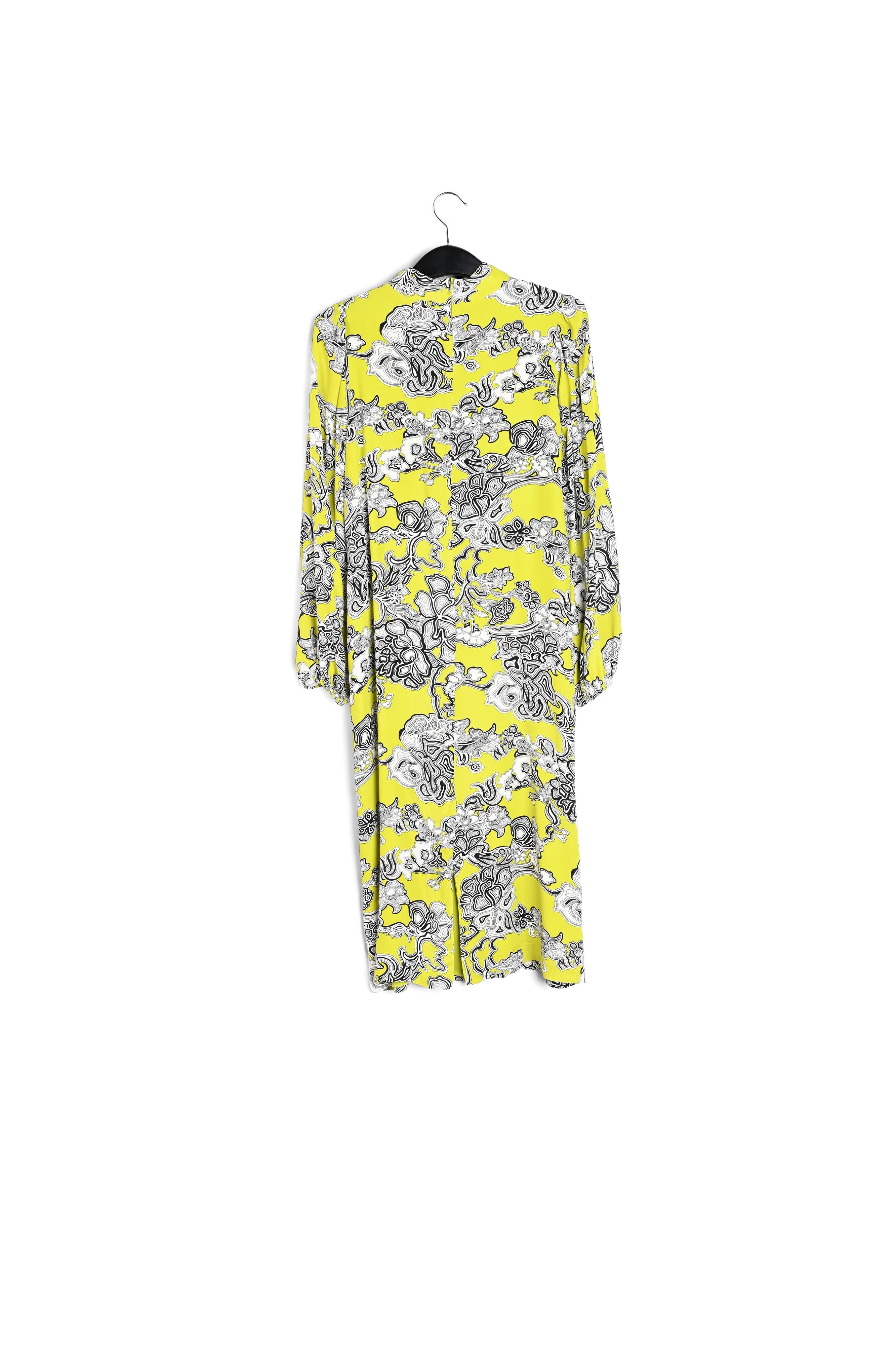 Robe midi vert citron à imprimé fleuri RE—SSENTIEL seconde main photo 2