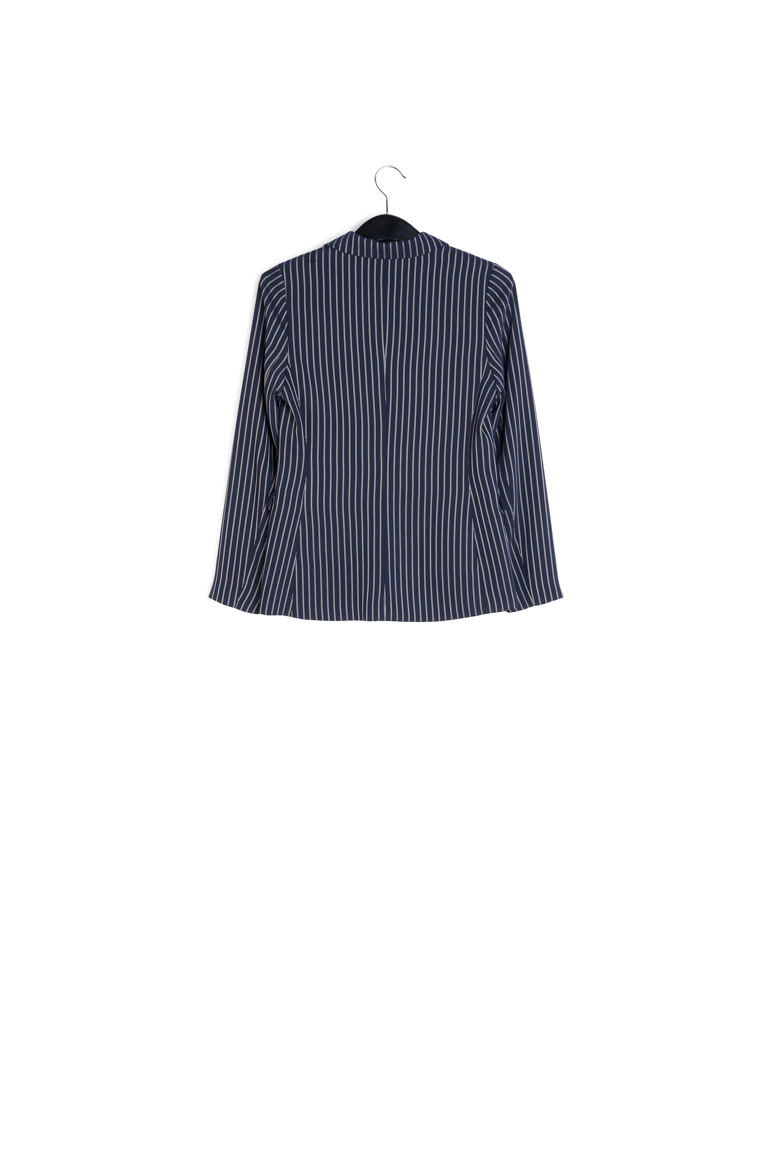 Donkerblauw vest met gebroken witte krijtstrepen RE—SSENTIEL tweedehands photo 2