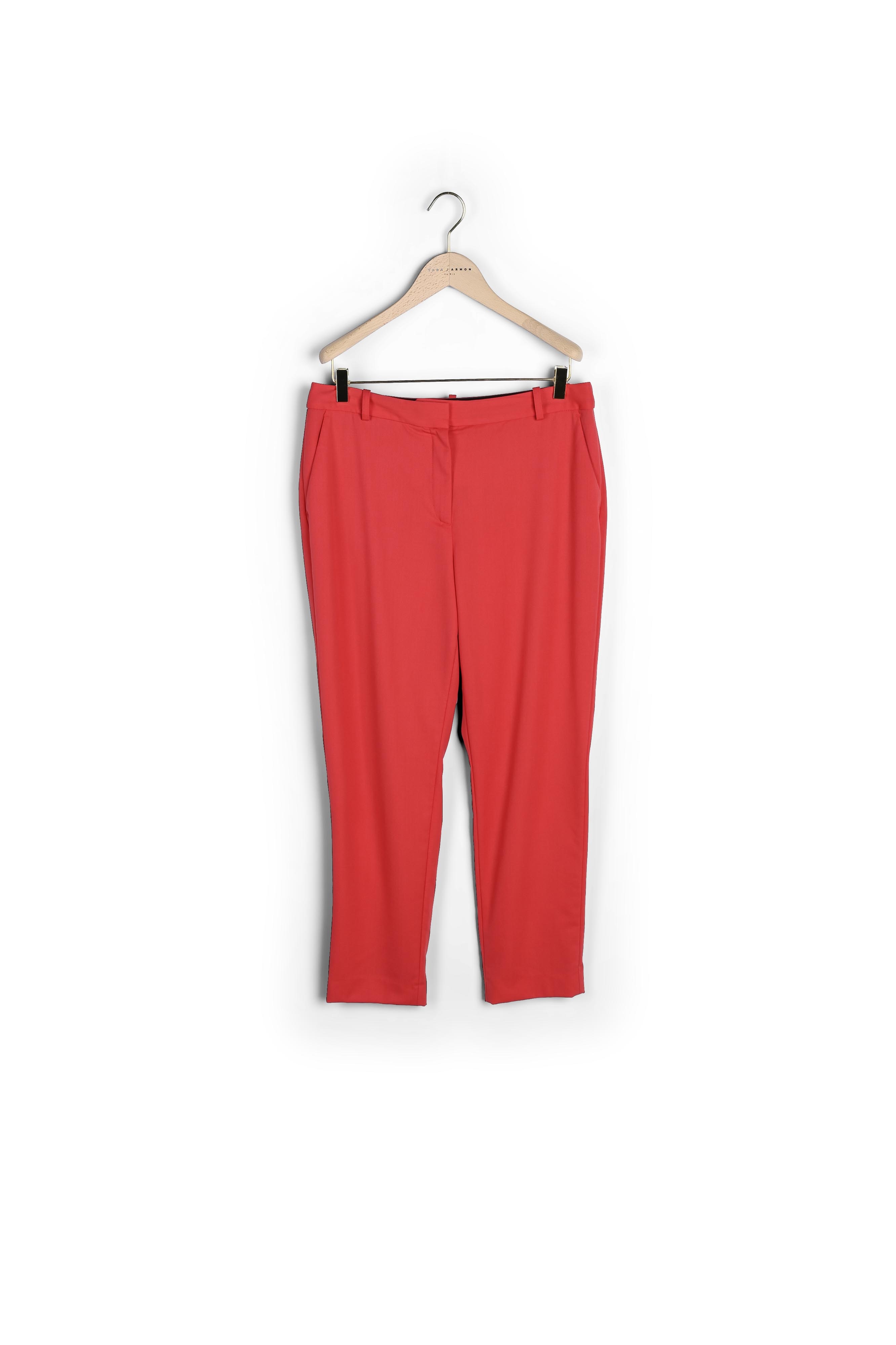 Pantalon Philippine rouge en laine froide Tara Jarmon seconde main photo 7
