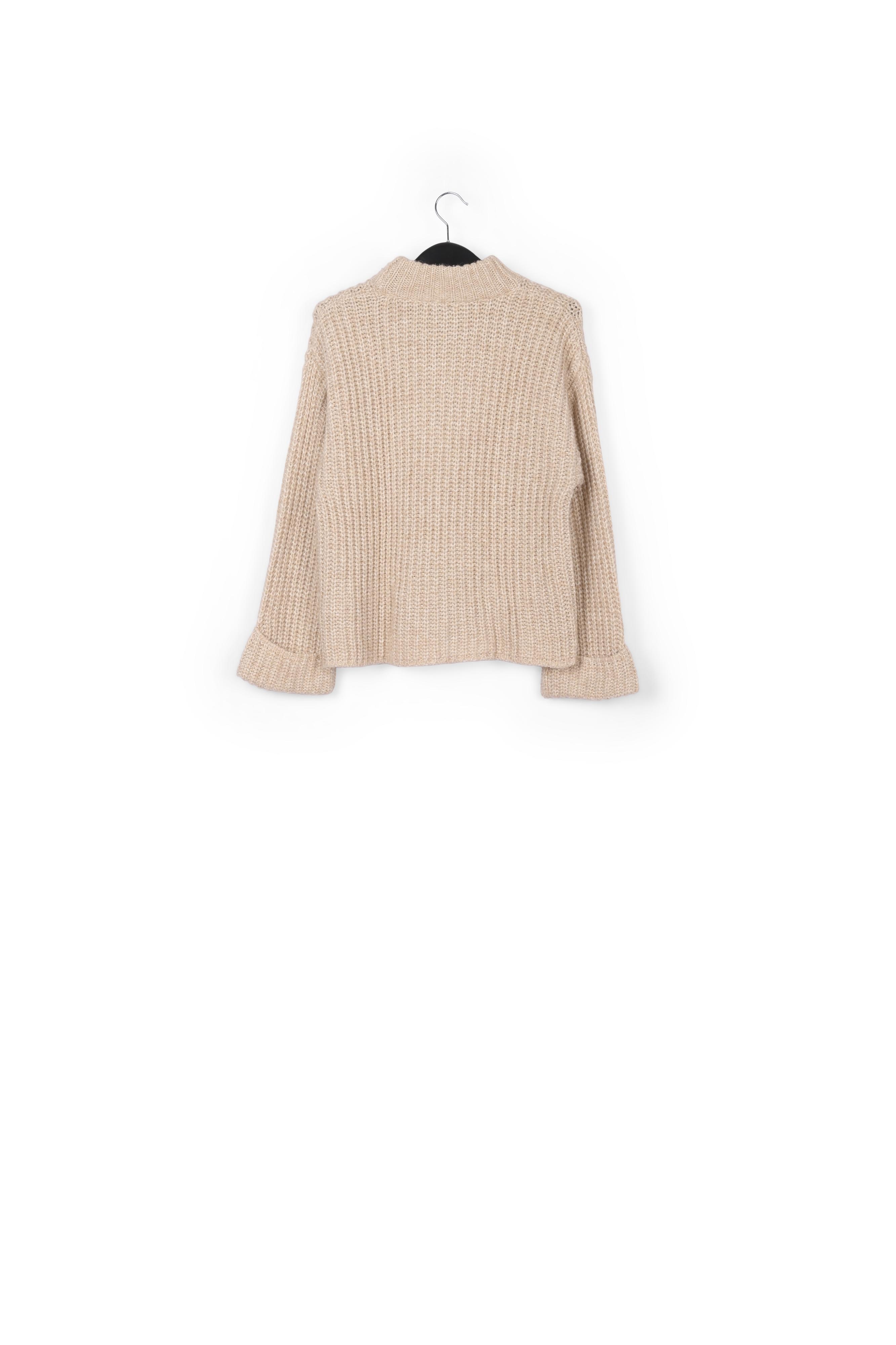Beige ribgebreide trui RE—SSENTIEL tweedehands photo 2