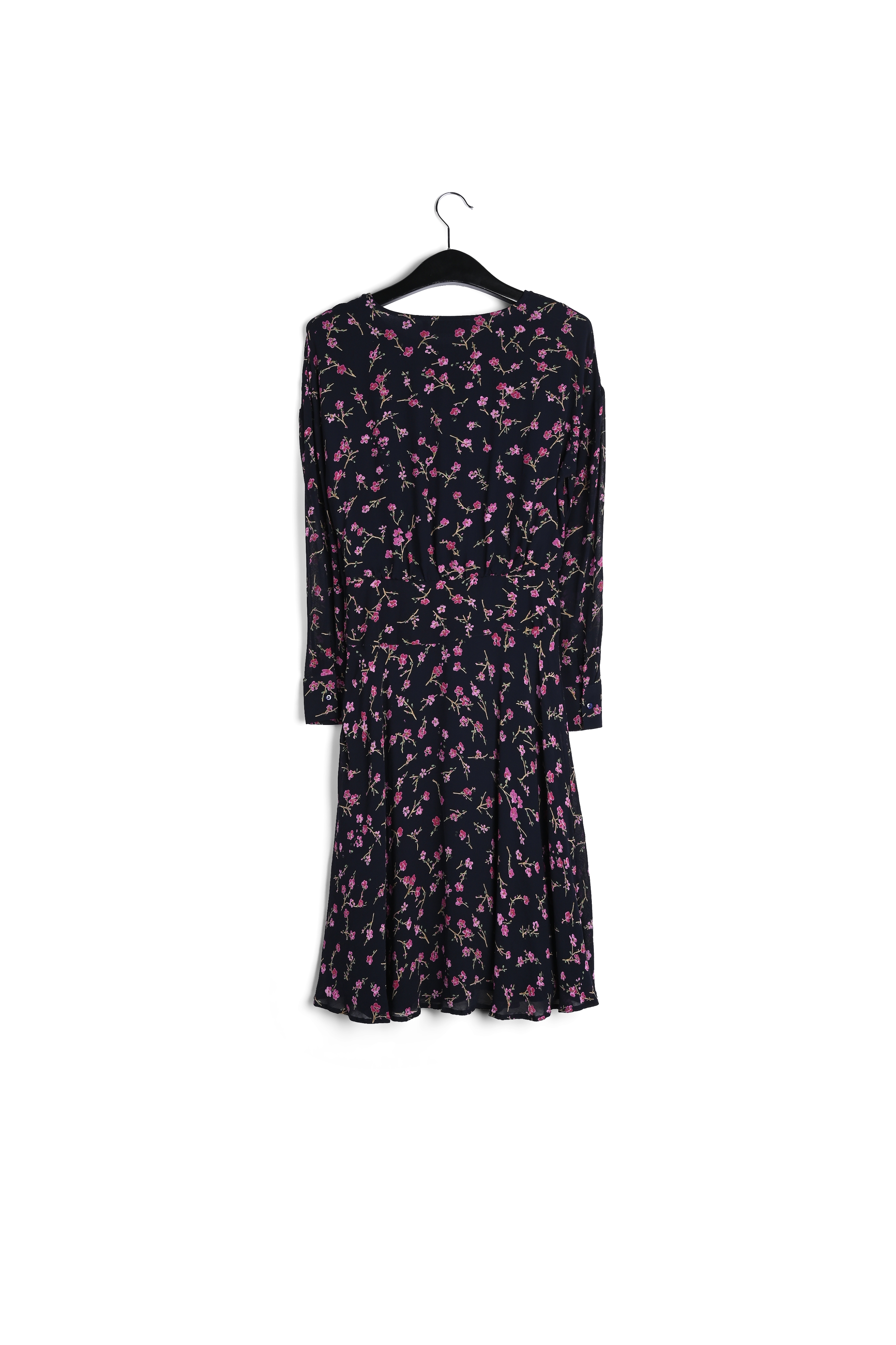 Robe florale bleue foncé avec fleurs de cerisier RE—SSENTIEL seconde main photo 2
