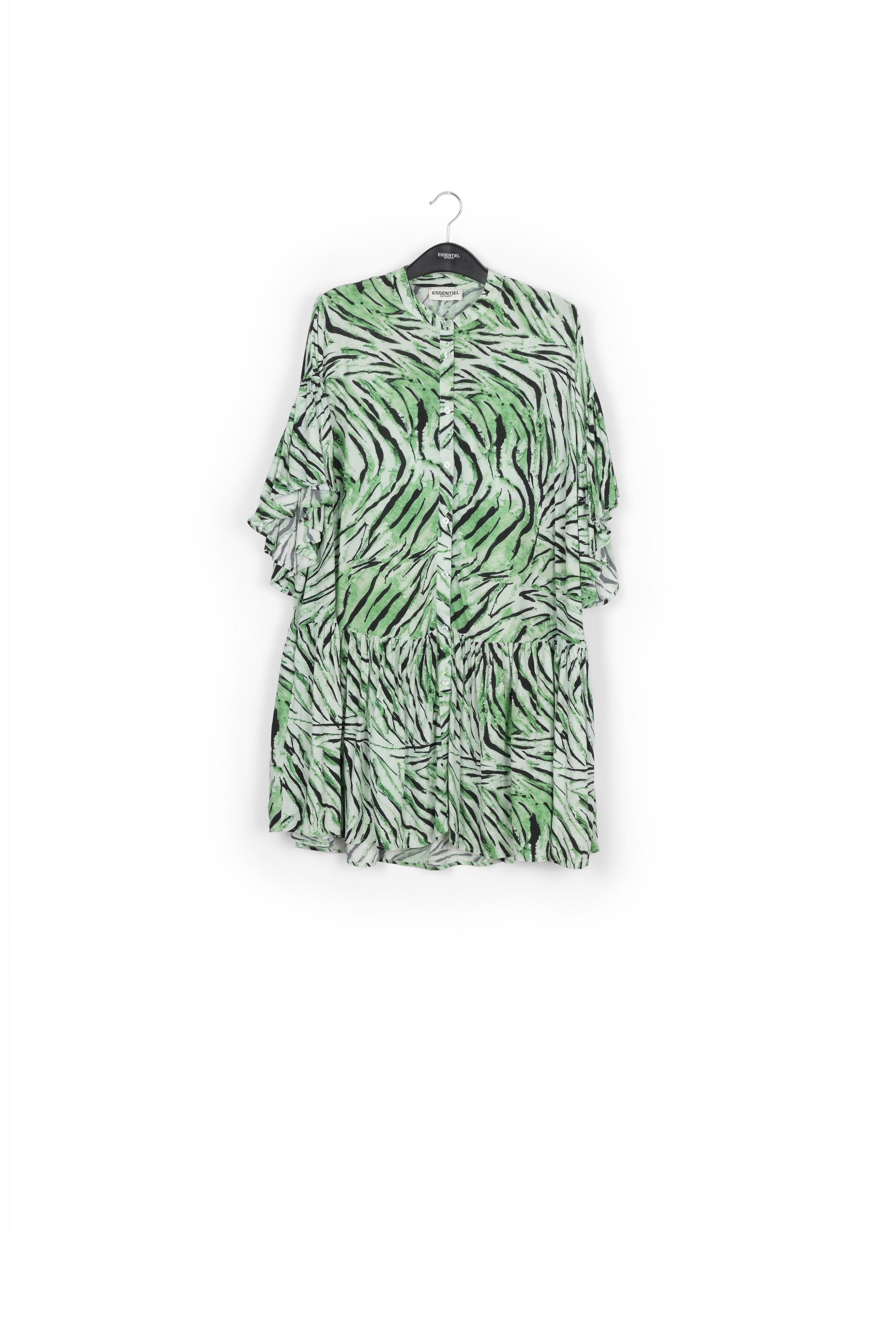 Mini robe vert menthe à imprimé tigre RE—SSENTIEL seconde main photo 1