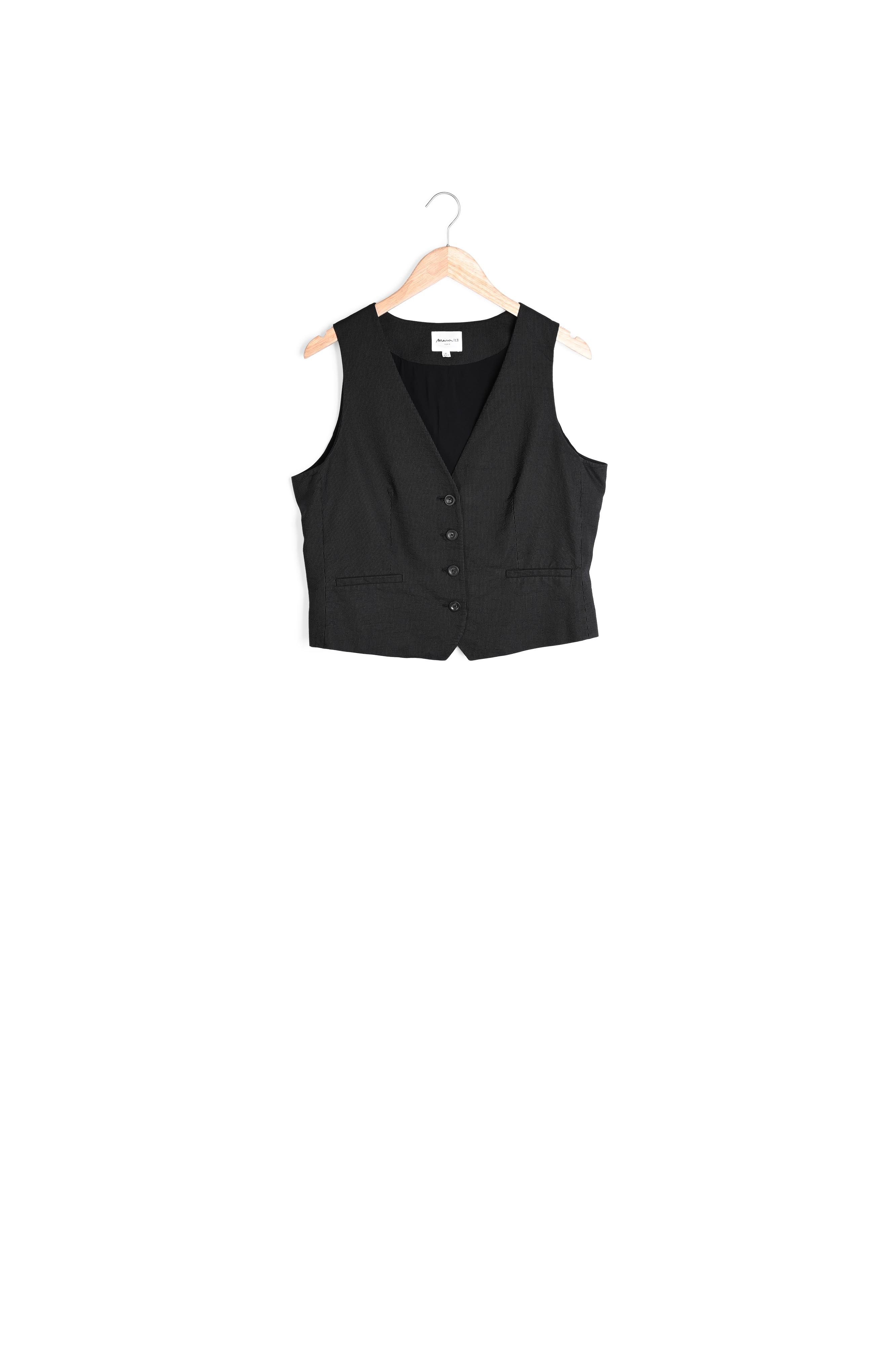 Gilet d'homme sans manches rayé noir Abel Maison 123 seconde main photo 3