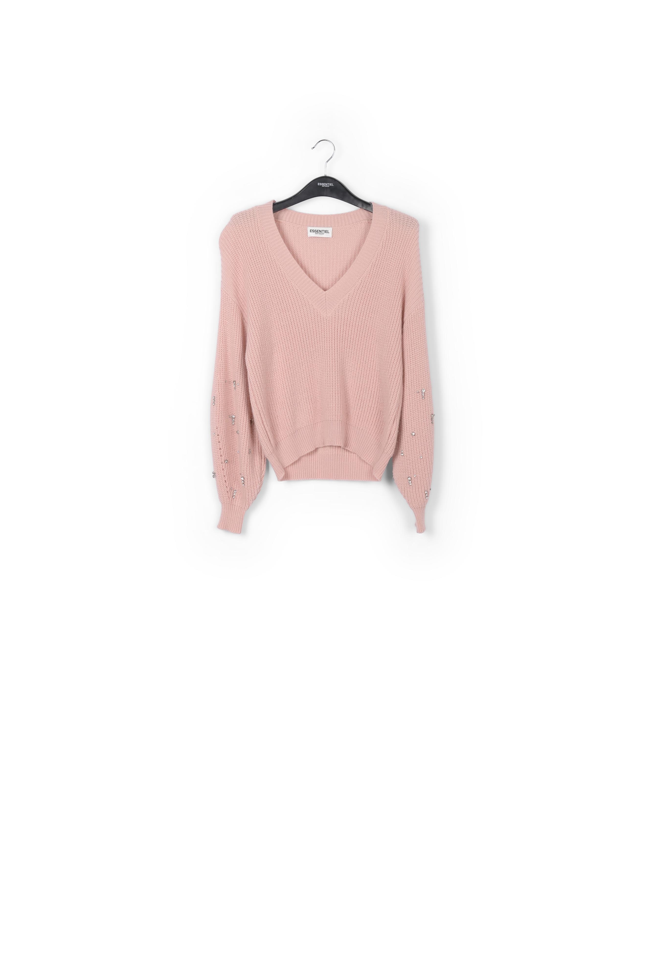Pull rose avec strass RE—SSENTIEL seconde main photo 1