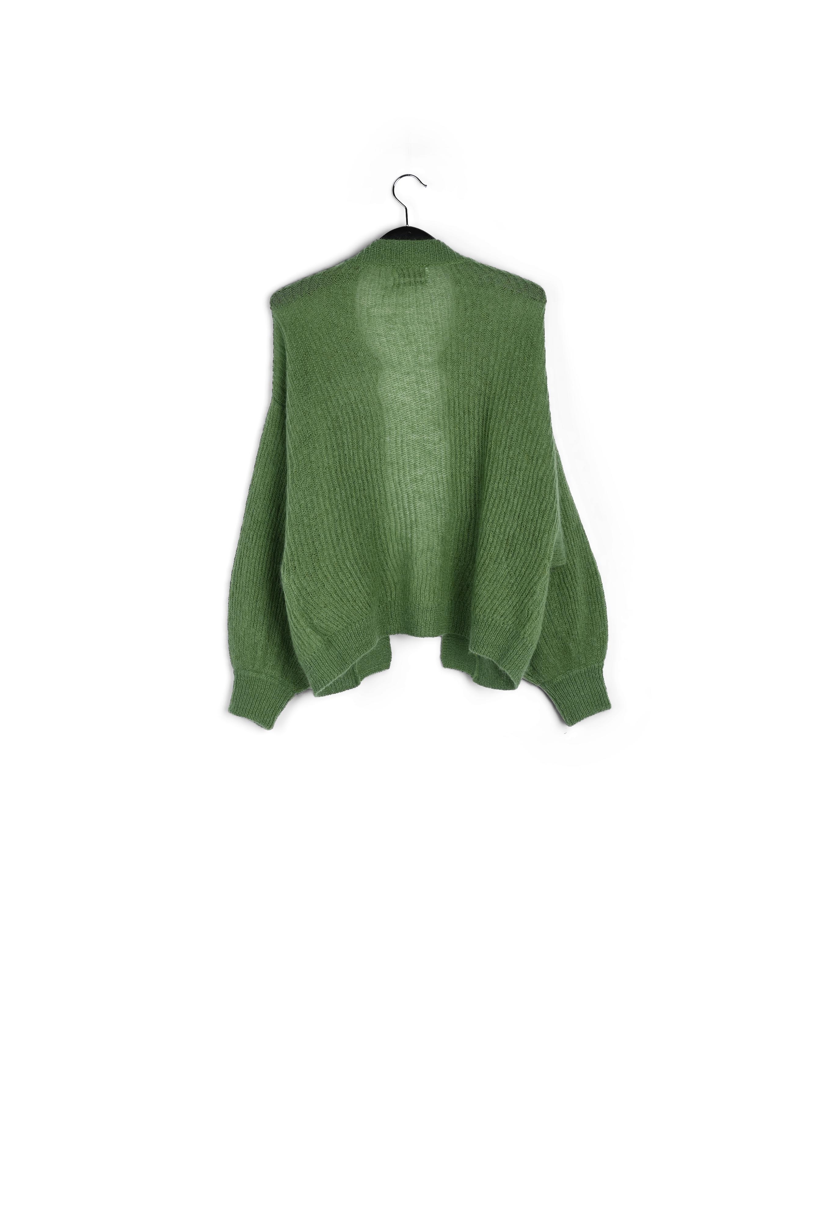 Cardigan vert en mohair et laine RE—SSENTIEL seconde main photo 2