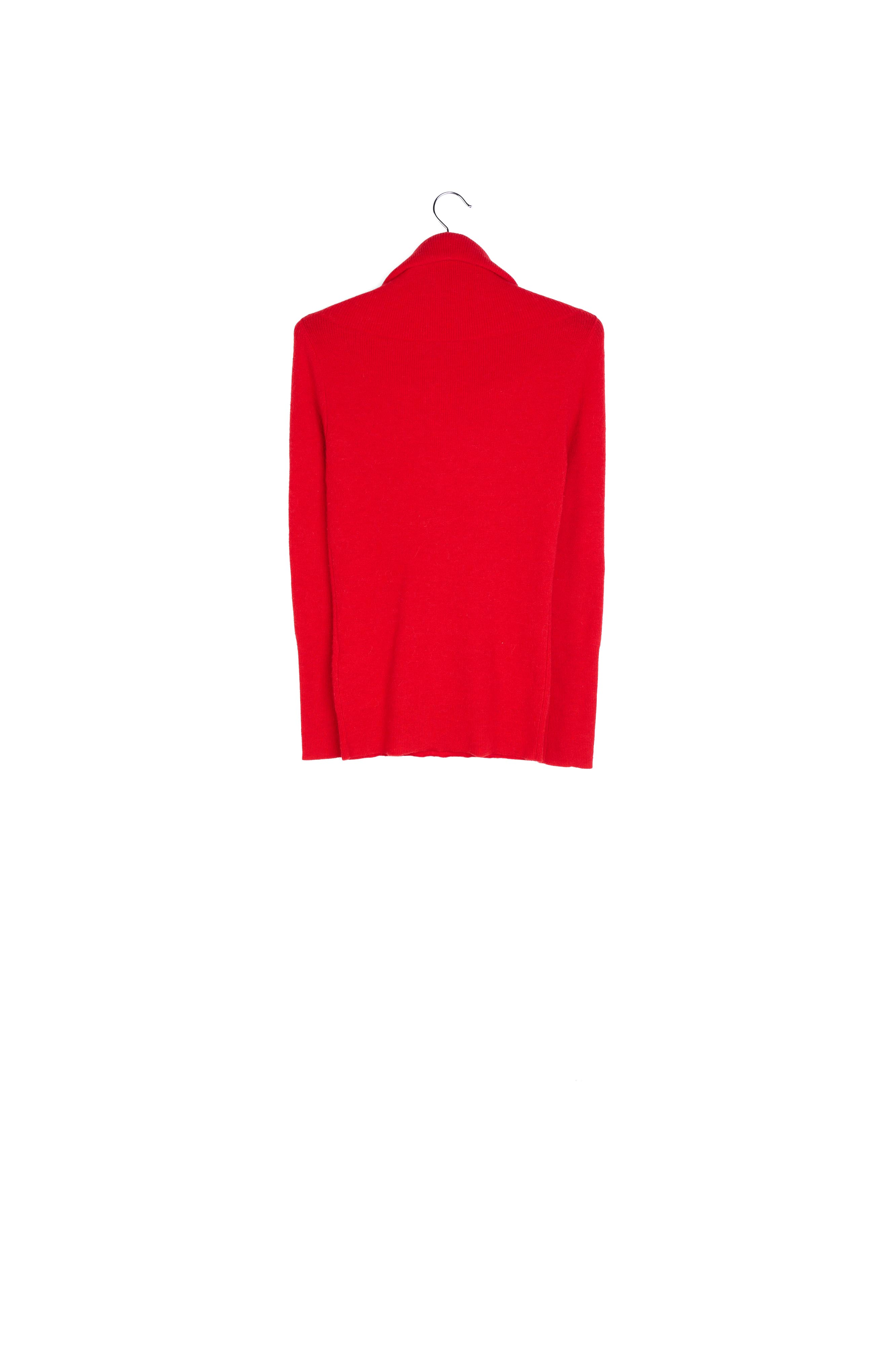 Pull en tricot rouge à  épaules nues RE—SSENTIEL seconde main photo 2