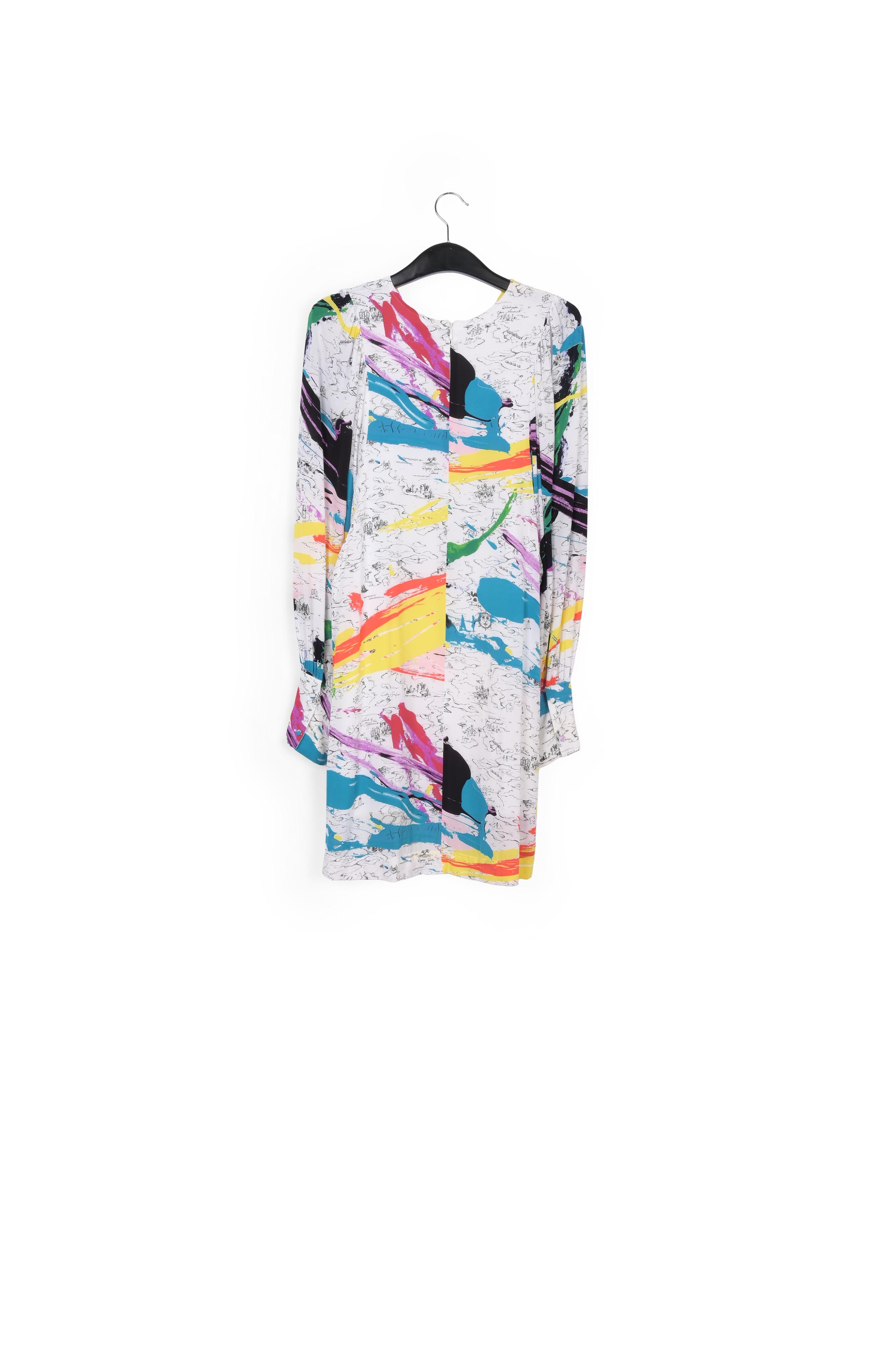 Mini robe blanc cassé à  imprimé multicolore RE—SSENTIEL seconde main photo 2