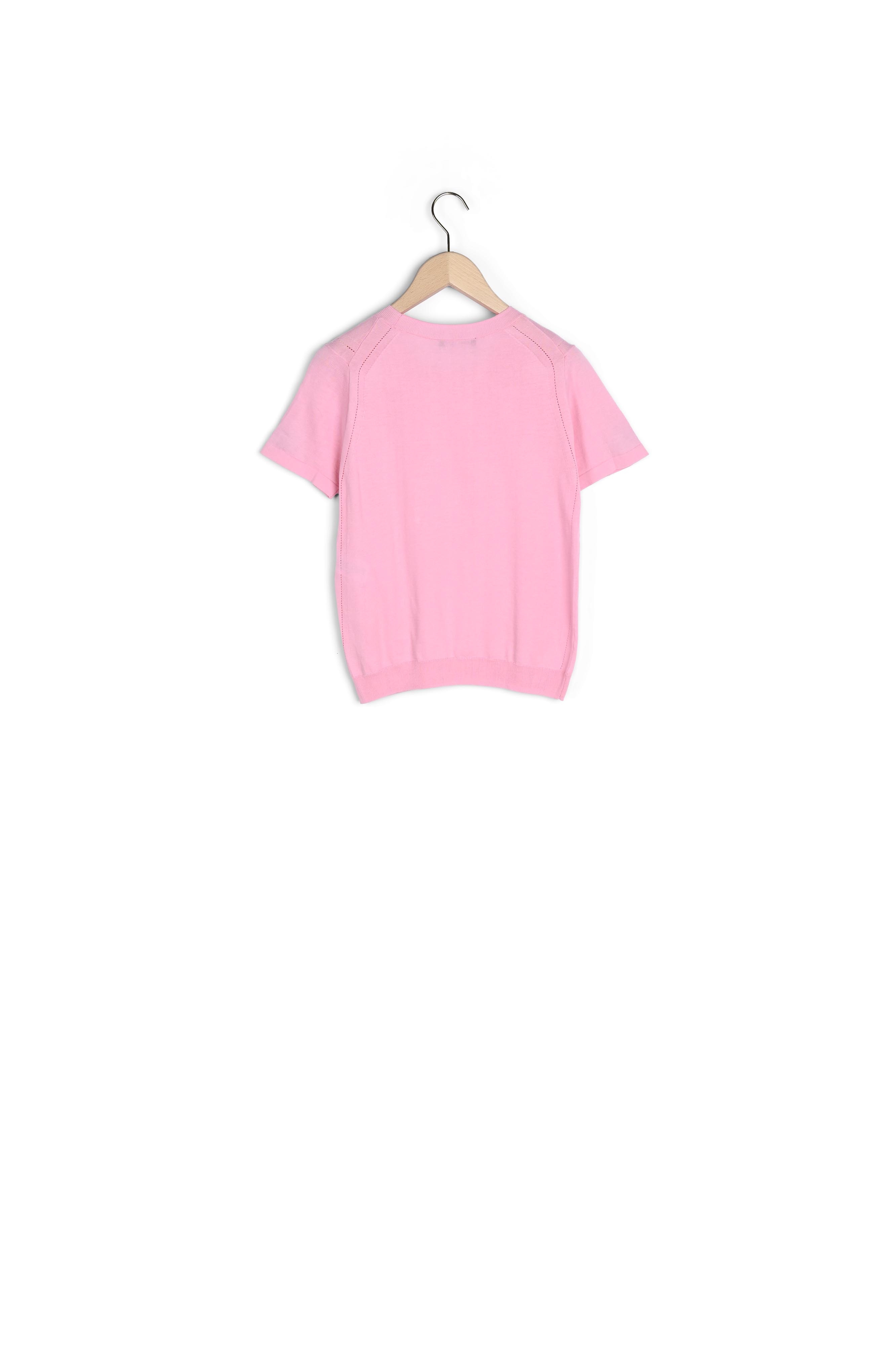 Pull Pistache rose pâle en coton extrafin Tara Jarmon seconde main photo 2