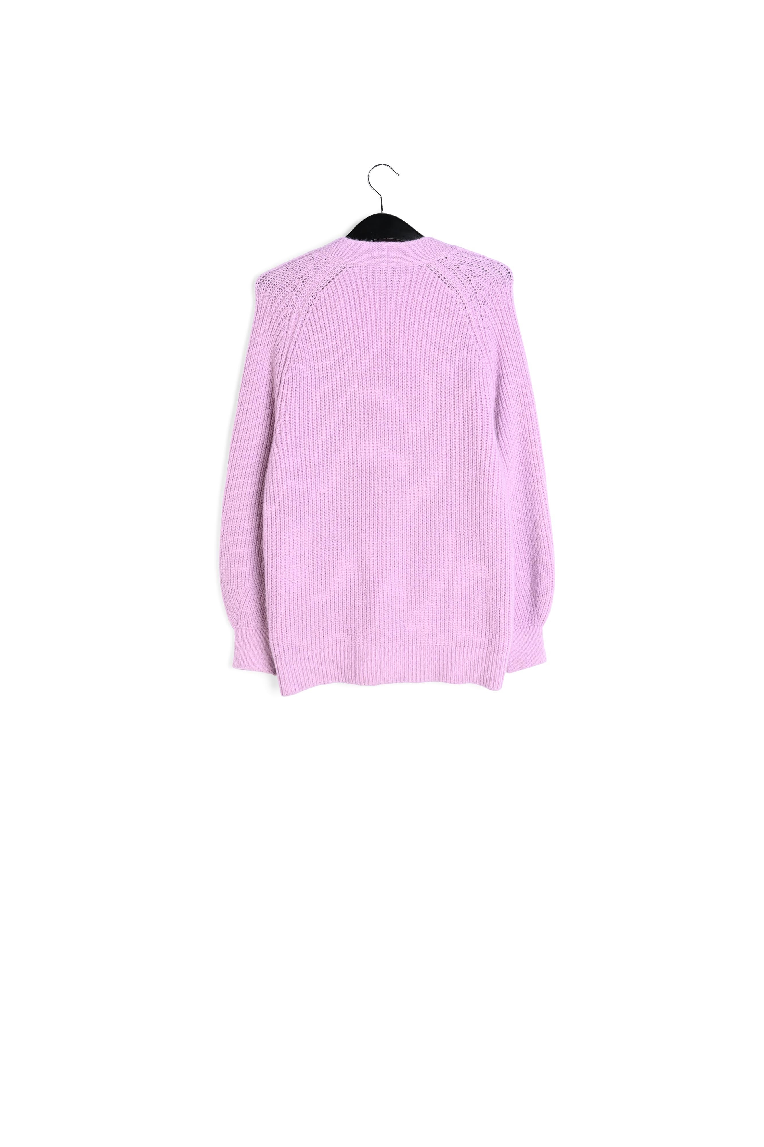 Dusty pink ribbed v-neck cardigan RE—SSENTIEL second-hand photo 2