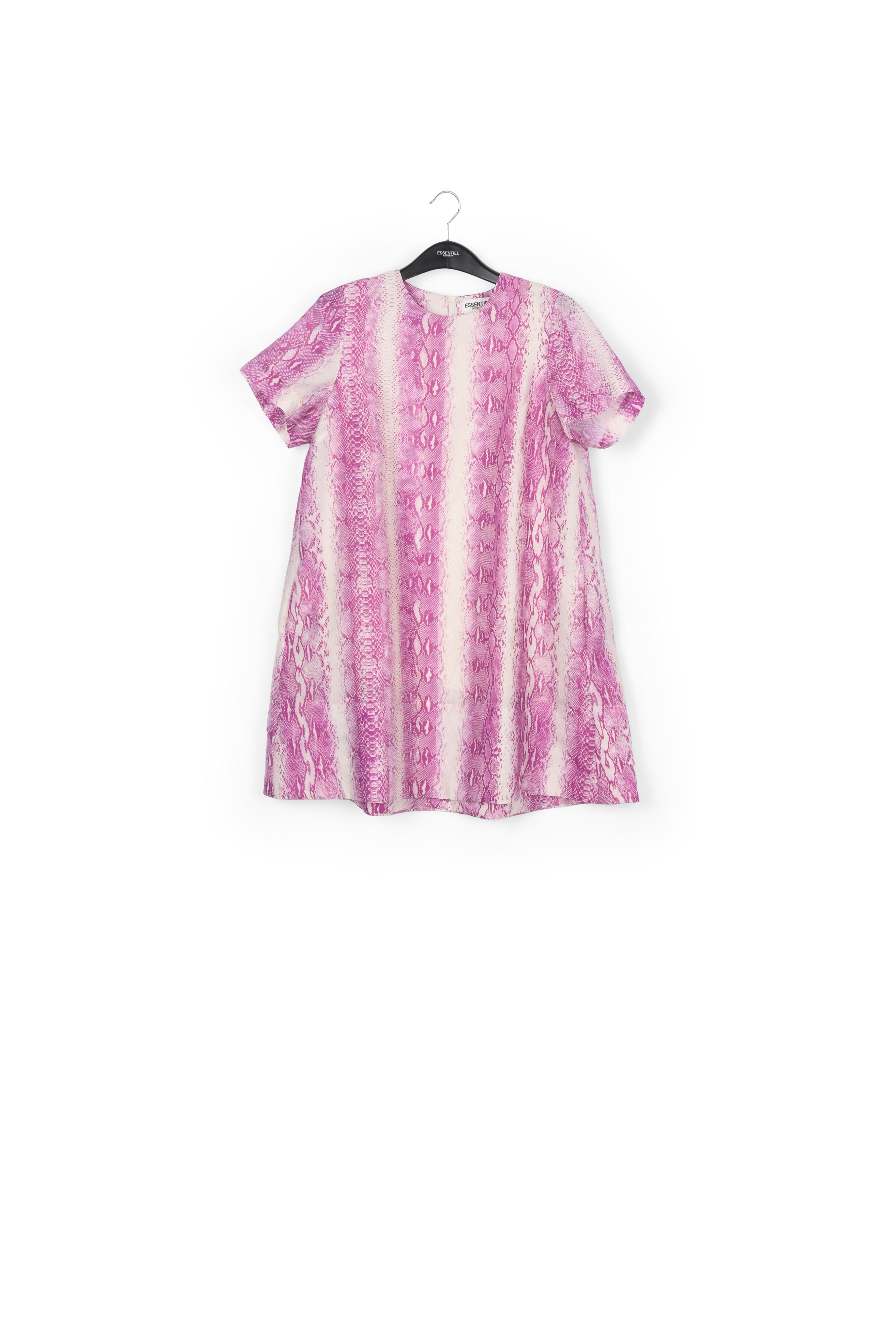 Mini-jurk met wit en paarse slangenprint RE—SSENTIEL tweedehands photo 2