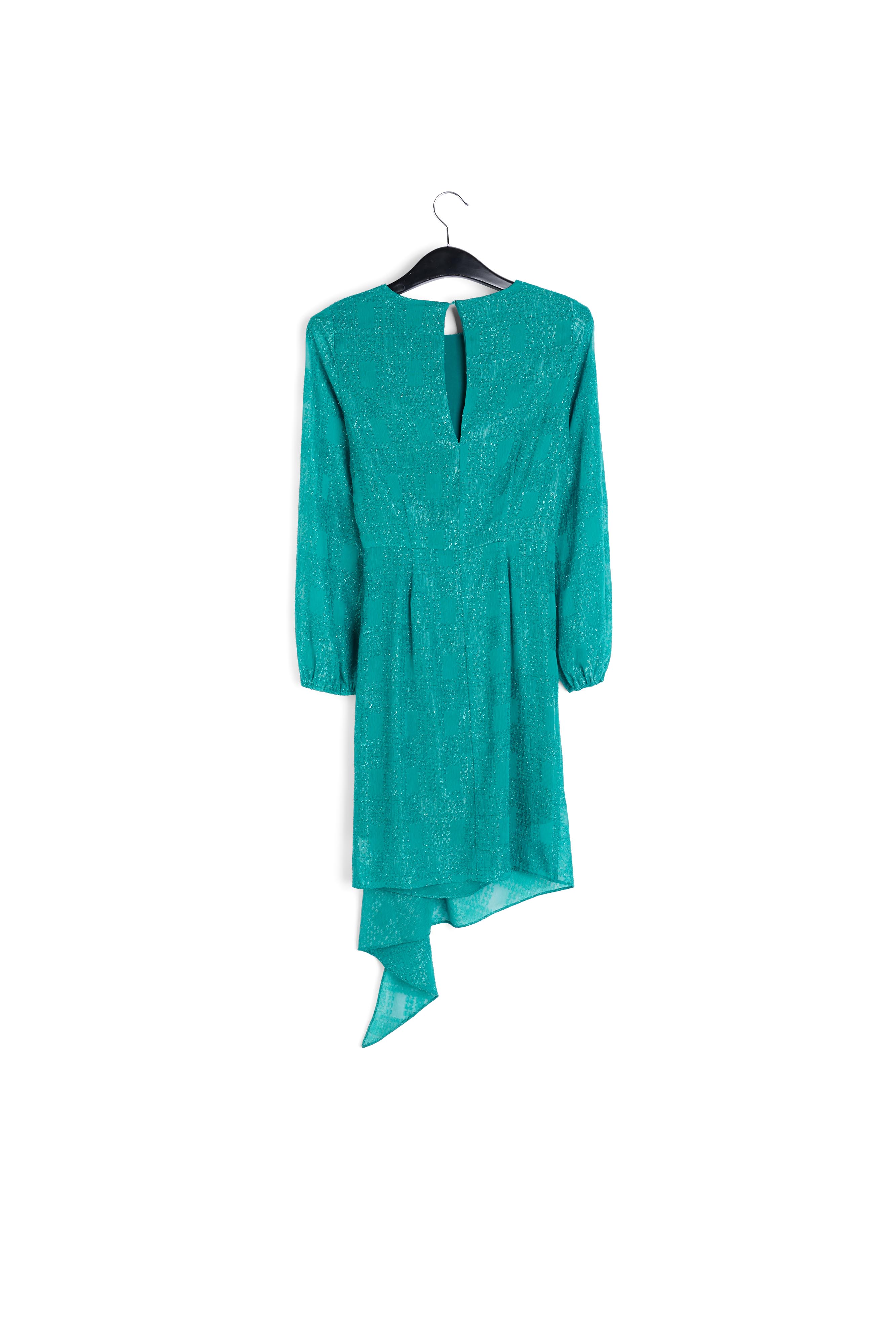 Robe courte en lurex vert RE—SSENTIEL seconde main photo 2