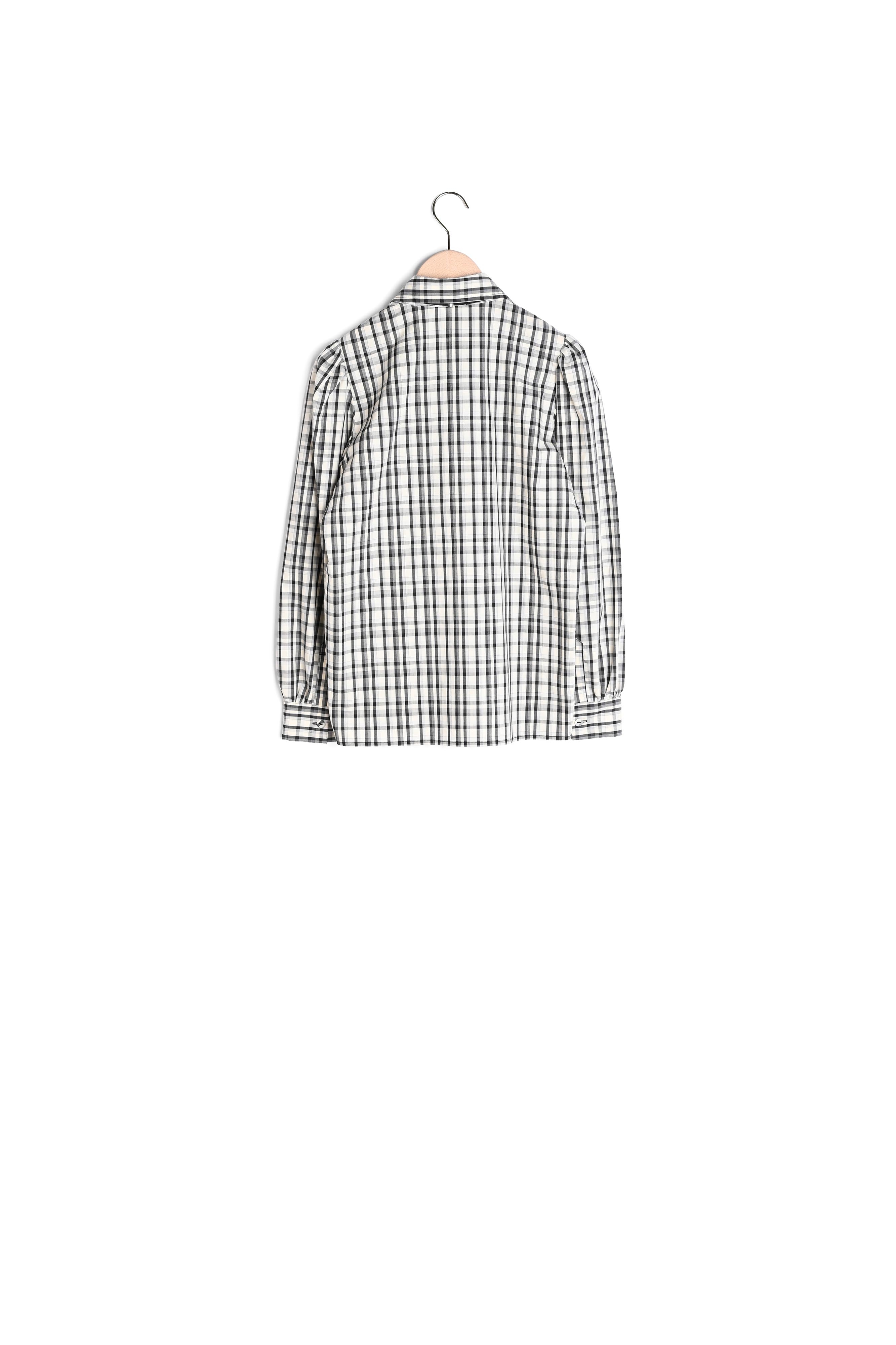 Chemise Cheri écrue à carreaux en popeline Tara Jarmon seconde main photo 7