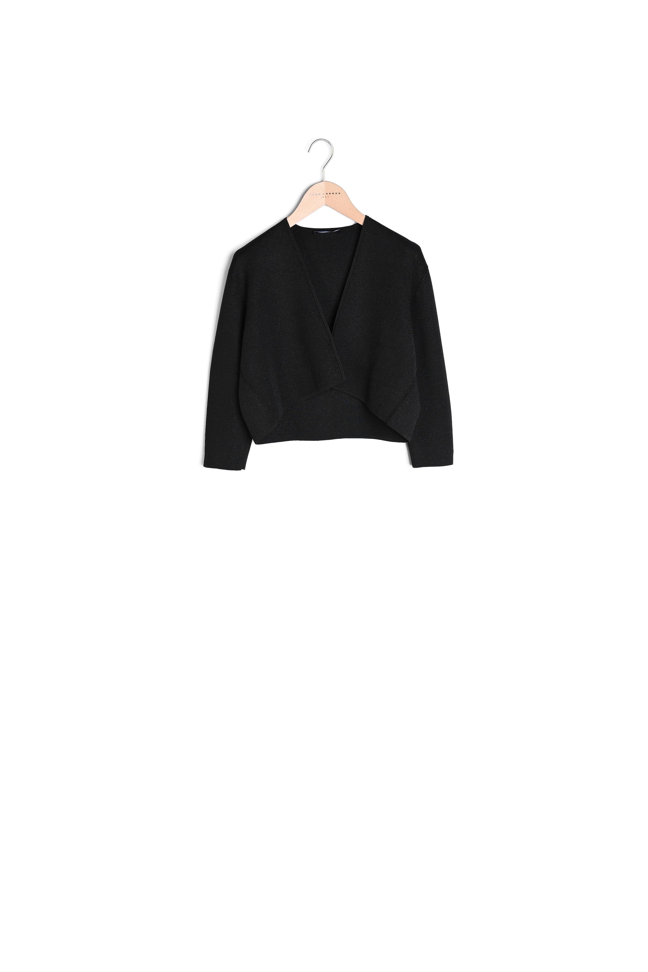 Gilet Groom noir court en maille compacte Tara Jarmon seconde main photo 4