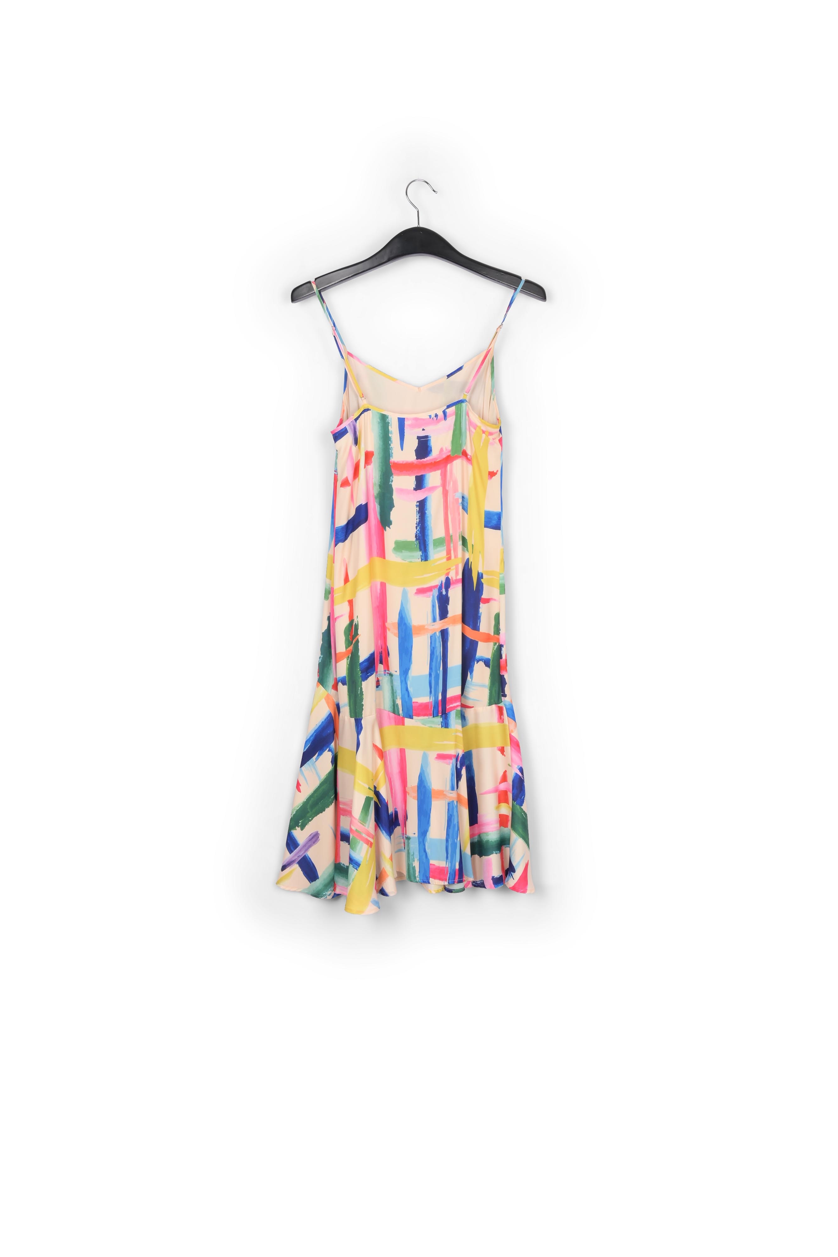 Robe midi à rayures graphiques multicolores RE—SSENTIEL seconde main photo 2