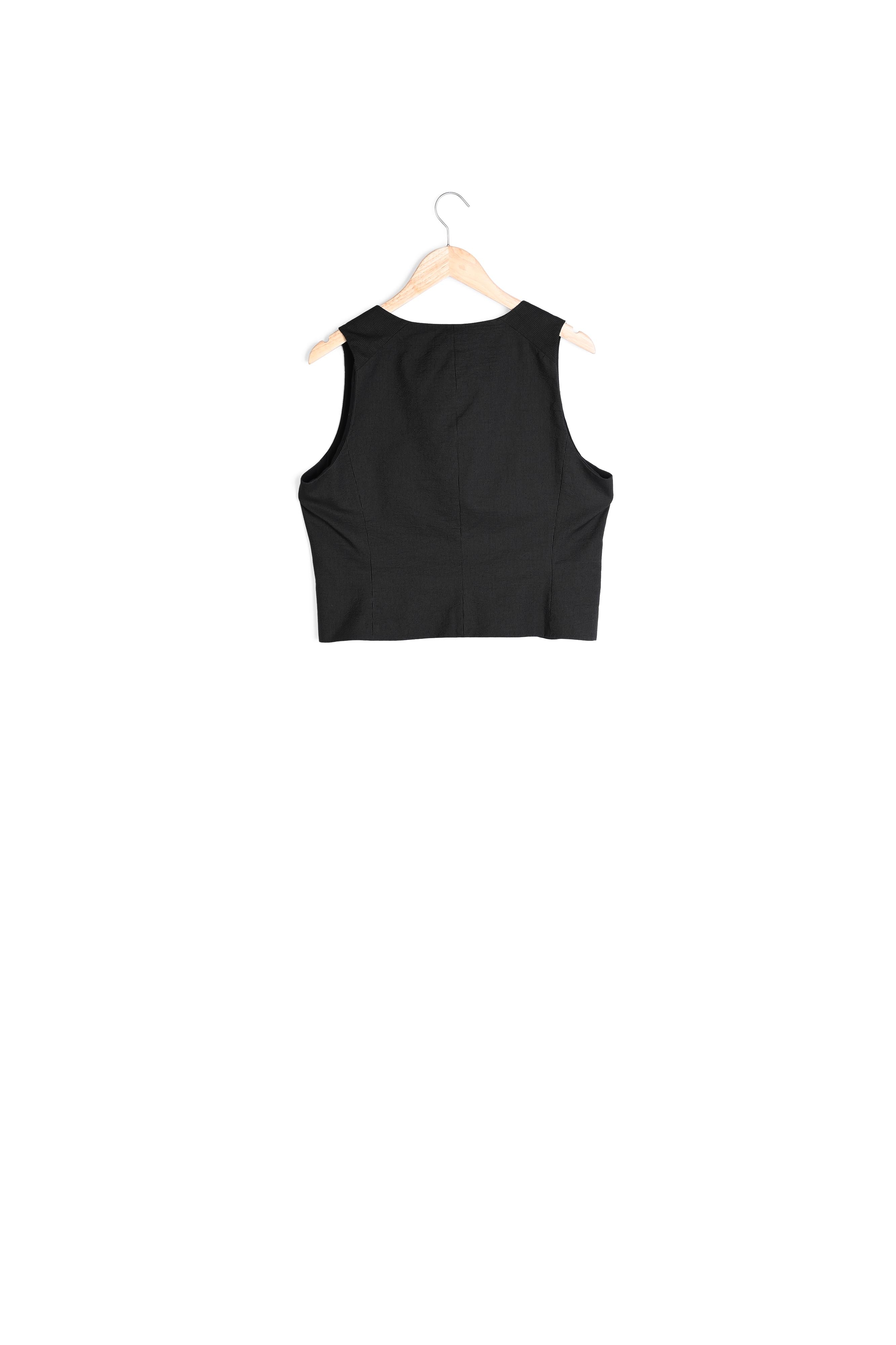 Gilet d'homme sans manches rayé noir Abel Maison 123 seconde main photo 4