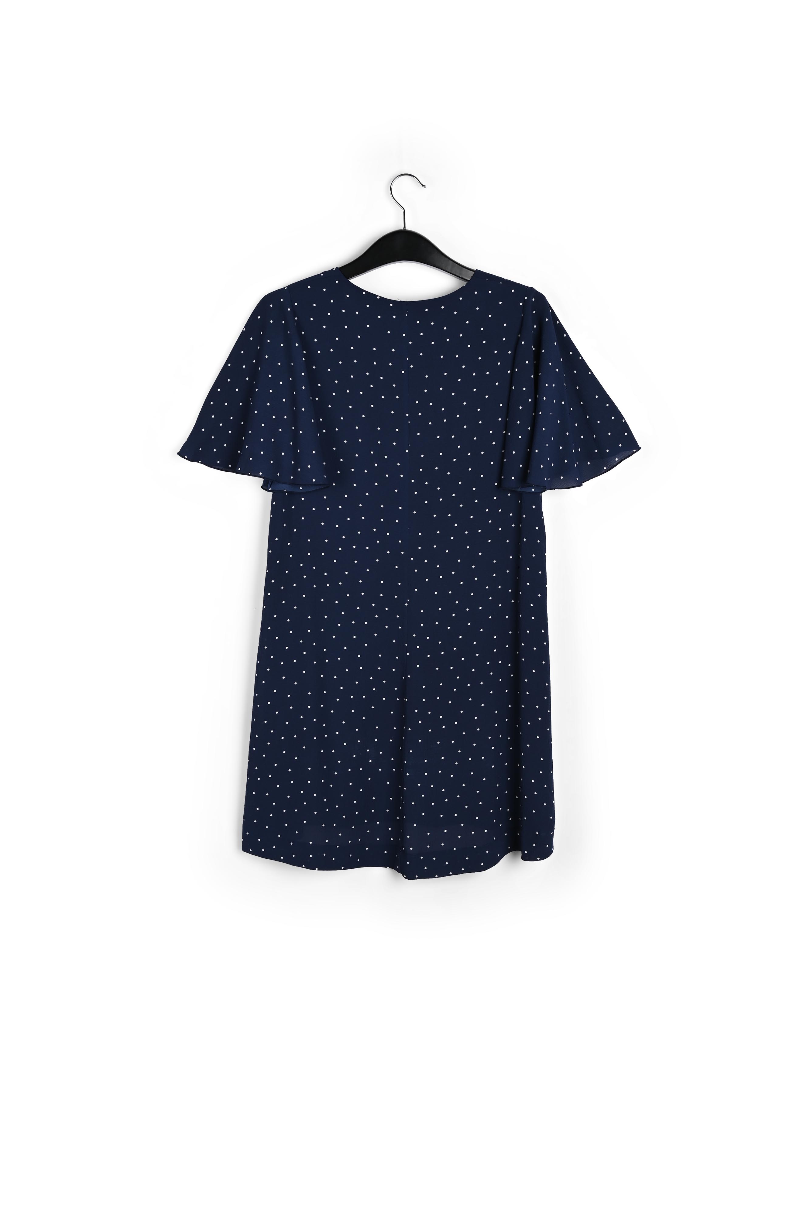 Robe évasée bleu foncé à  pois RE—SSENTIEL seconde main photo 2