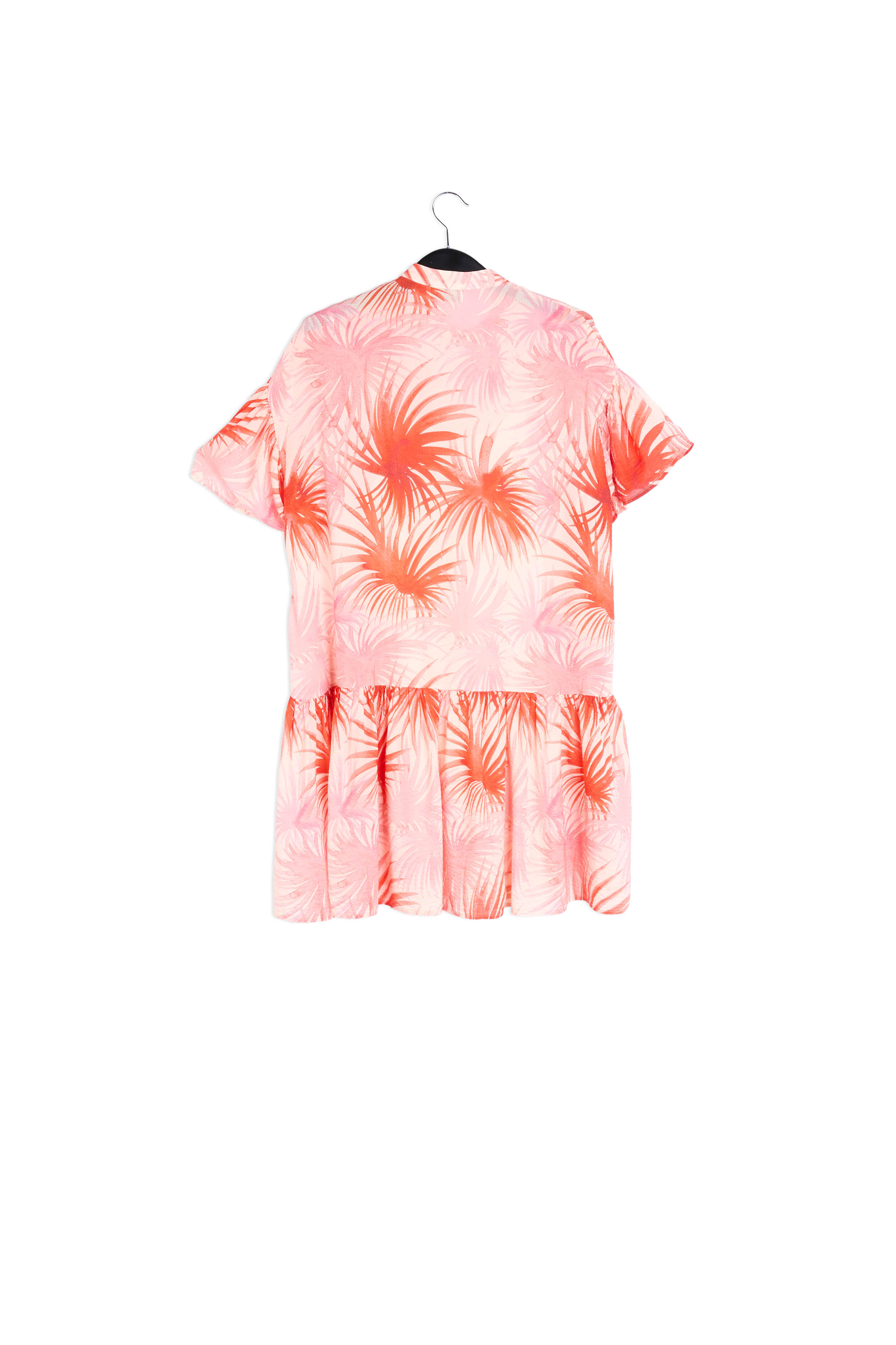 Orange viscose-silk palm leaf print mini dress RE—SSENTIEL second-hand photo 2